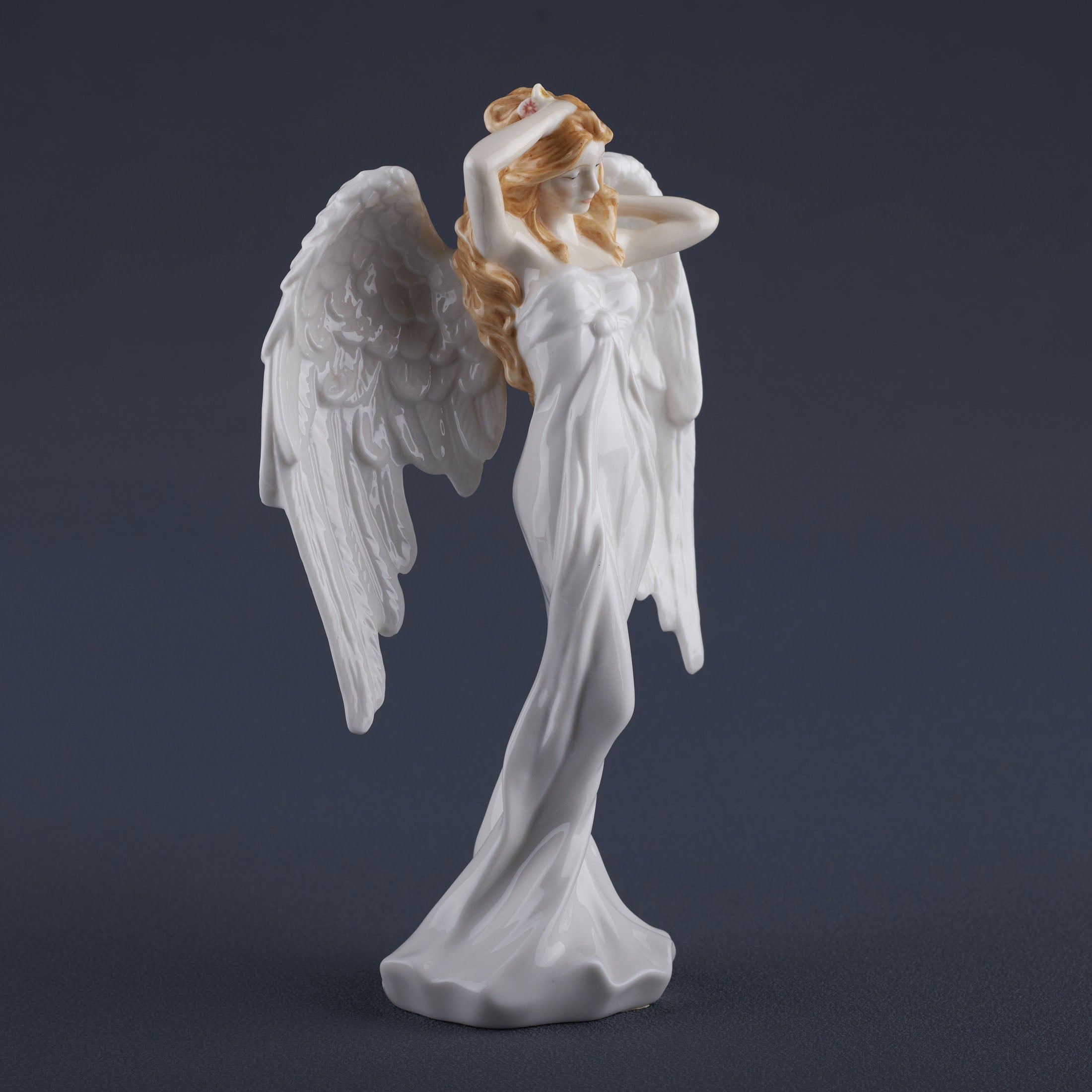 Guardian Angel Angel Stroking Her Hair (White)
