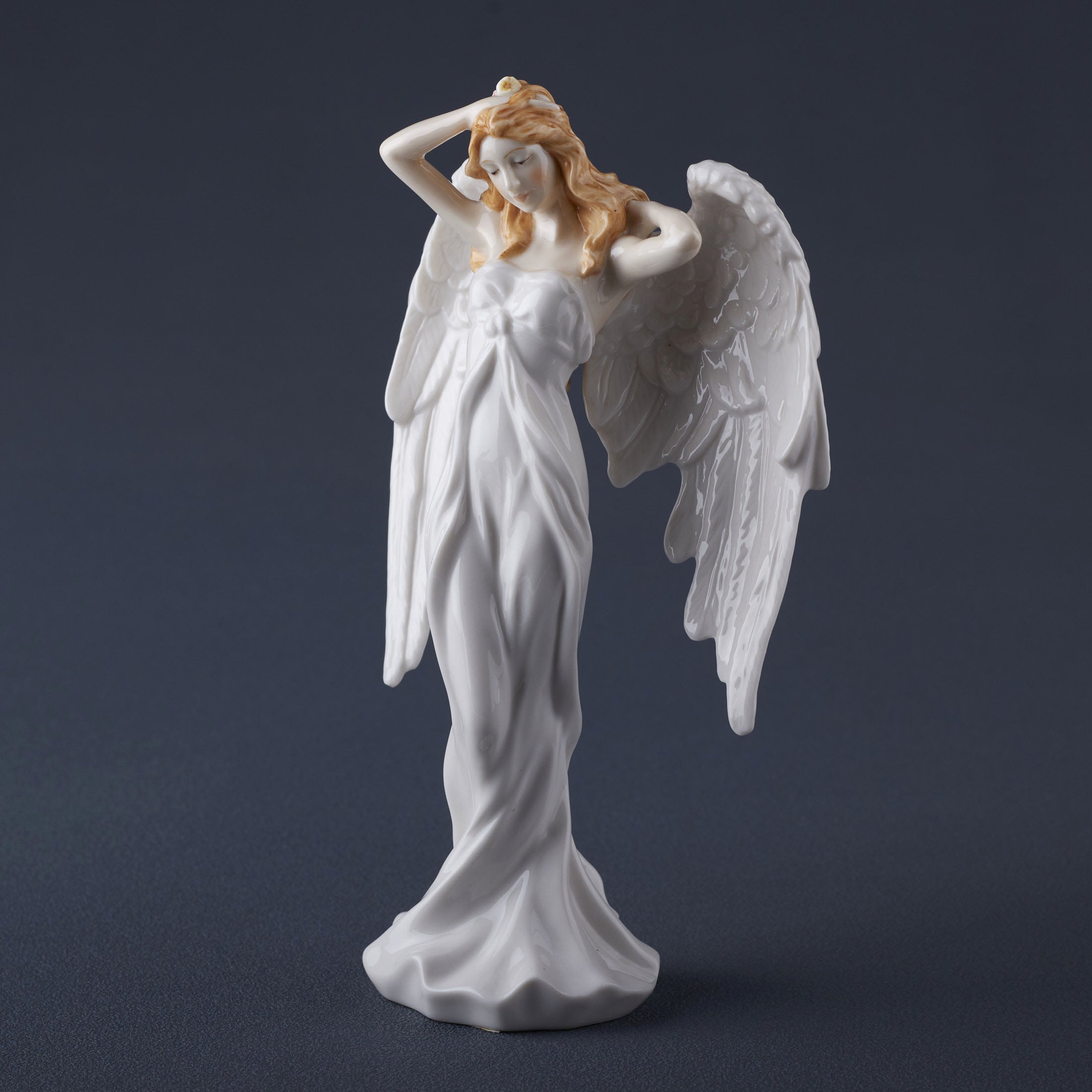 Guardian Angel Angel Stroking Her Hair (White)