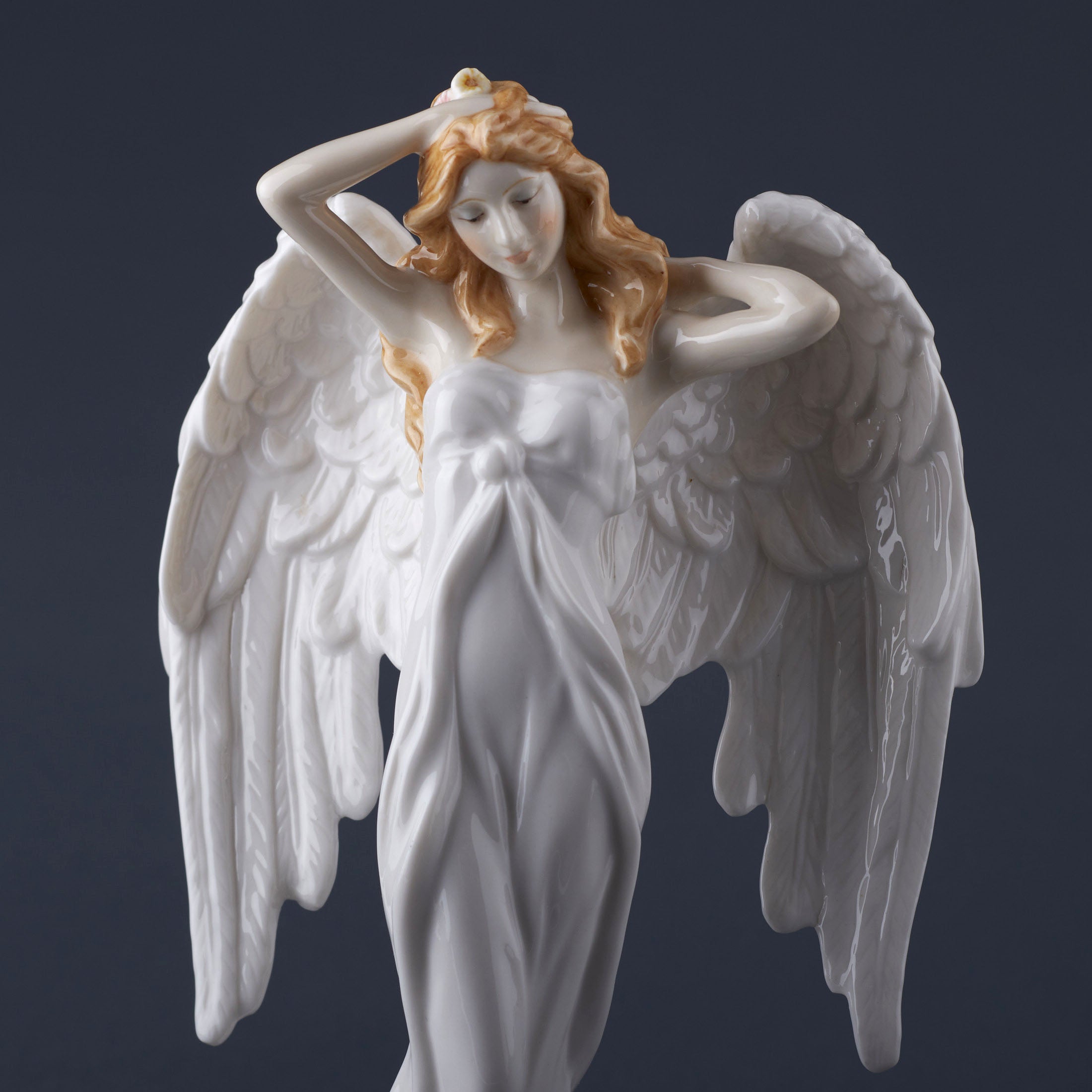 Guardian Angel Angel Stroking Her Hair (White)