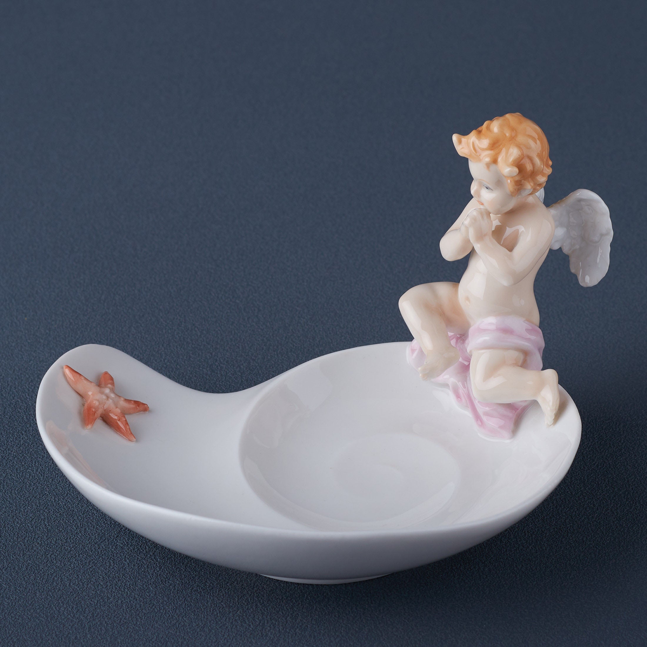 Cherub and Starfish On Nautilus ShellJewelry Tray