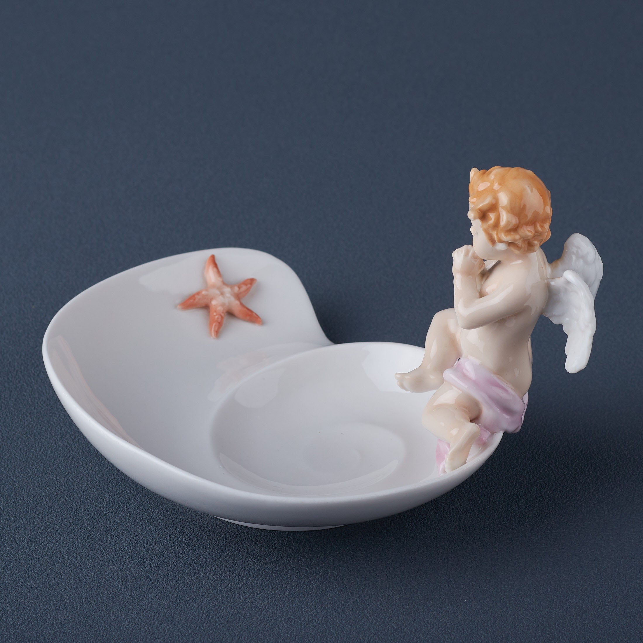 Cherub and Starfish On Nautilus ShellJewelry Tray