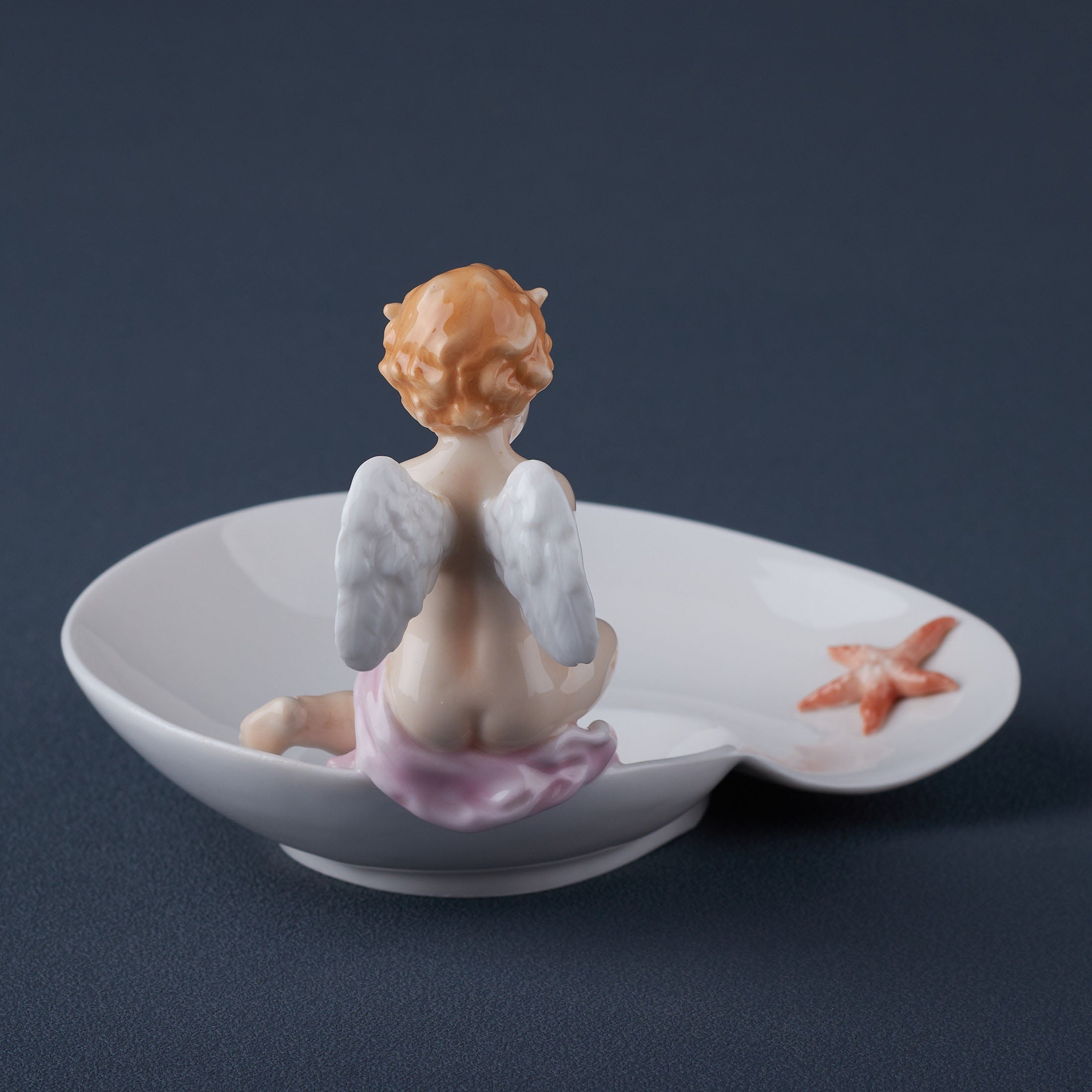 Cherub and Starfish On Nautilus ShellJewelry Tray