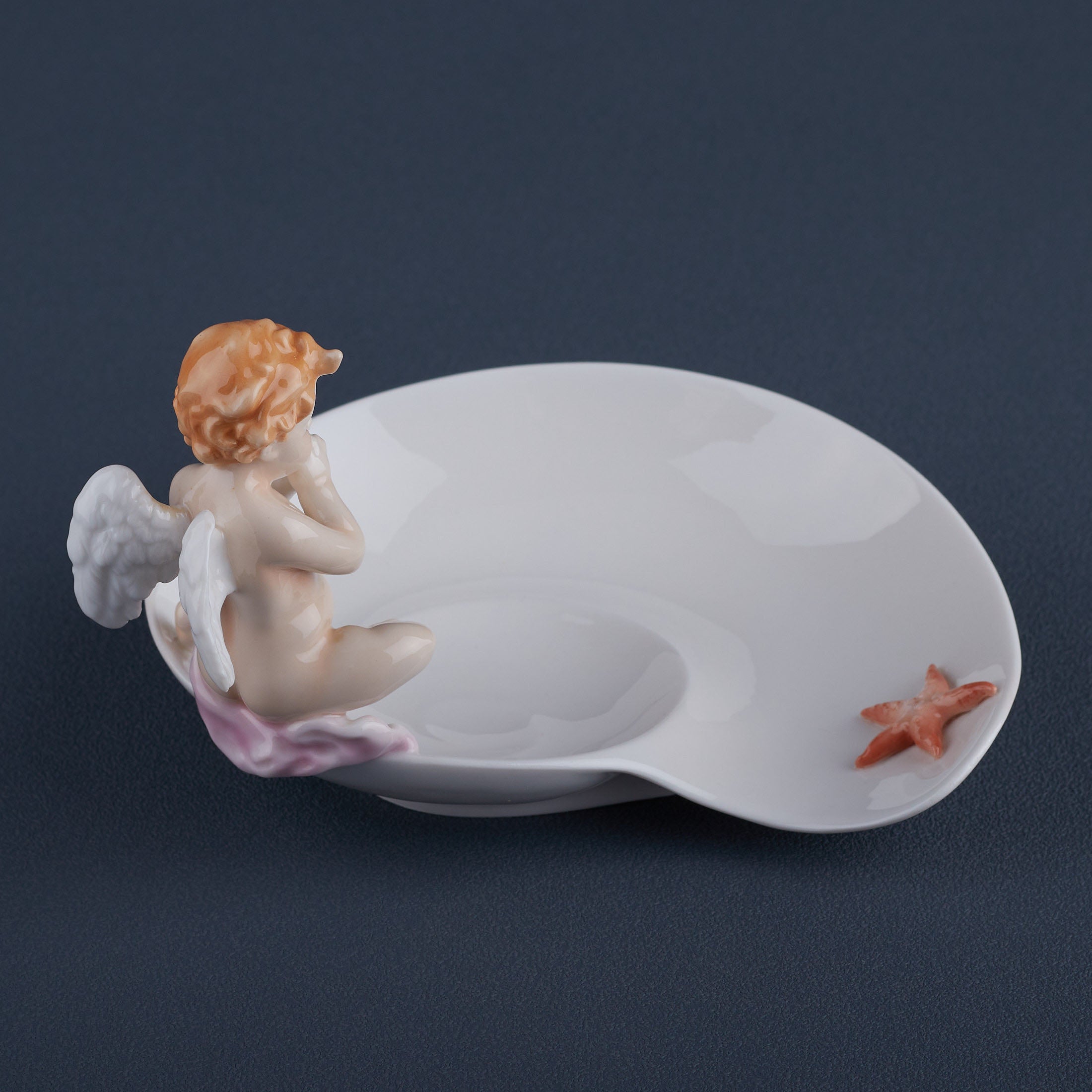 Cherub and Starfish On Nautilus ShellJewelry Tray