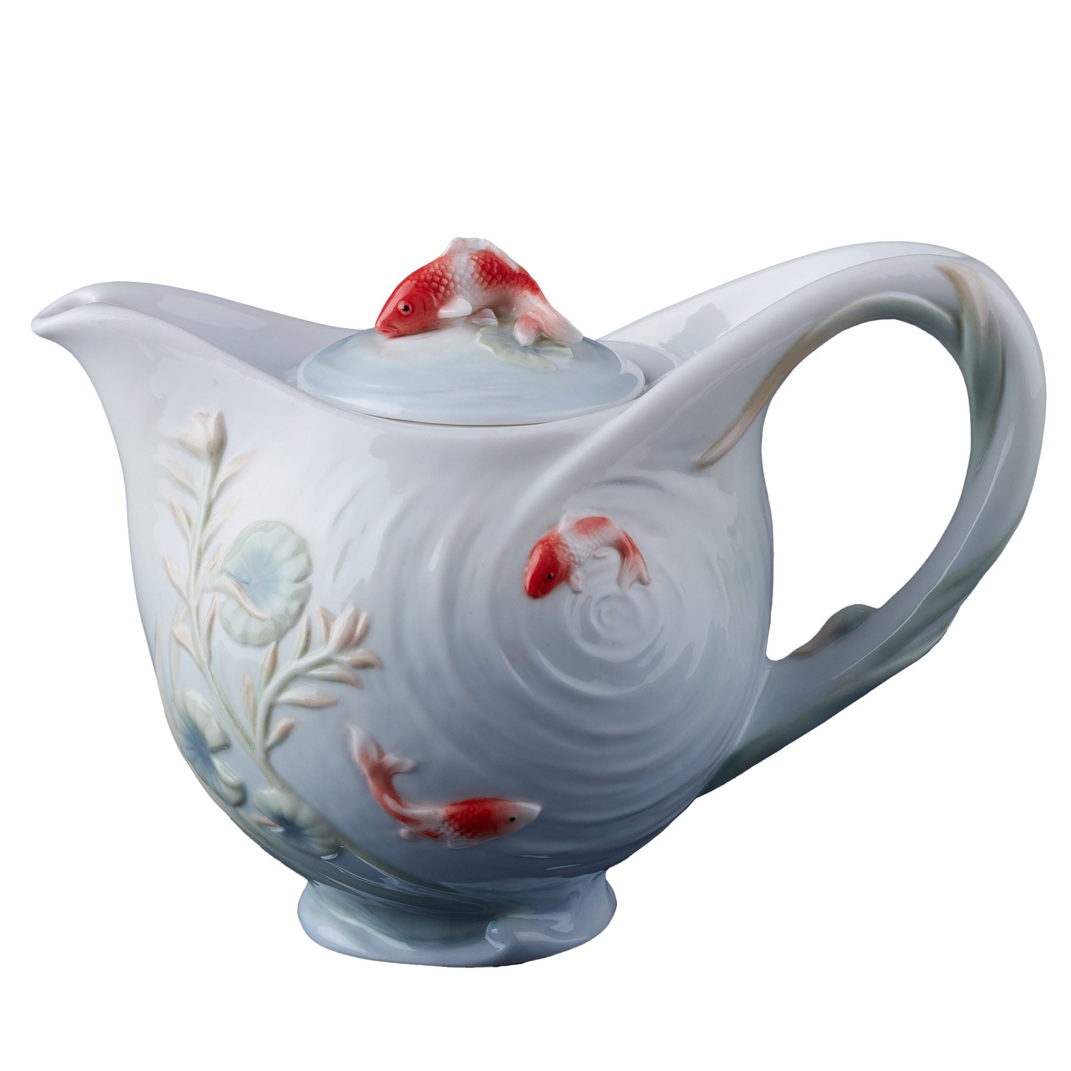 Koi In Lotus PondTeapot