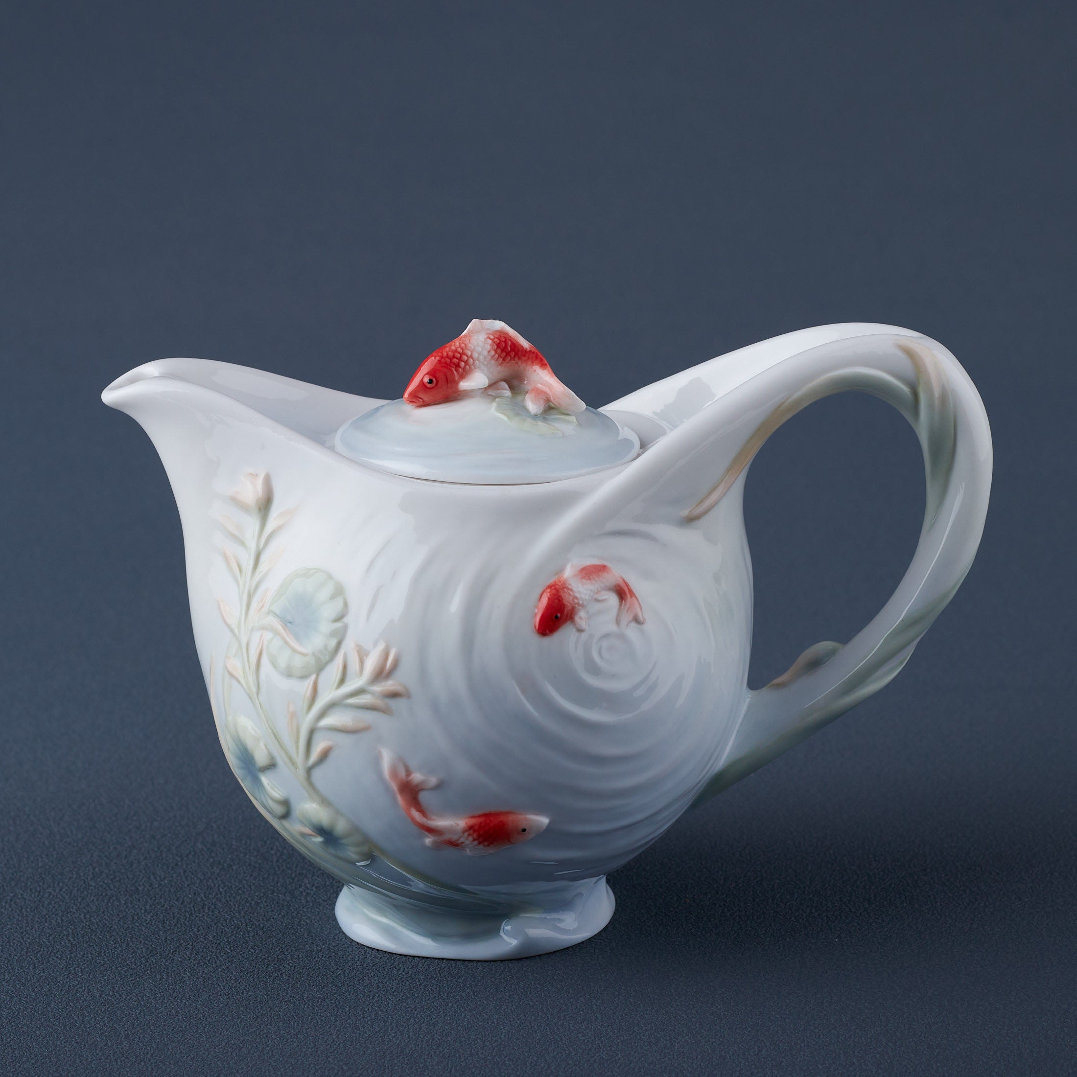 Koi In Lotus PondTeapot