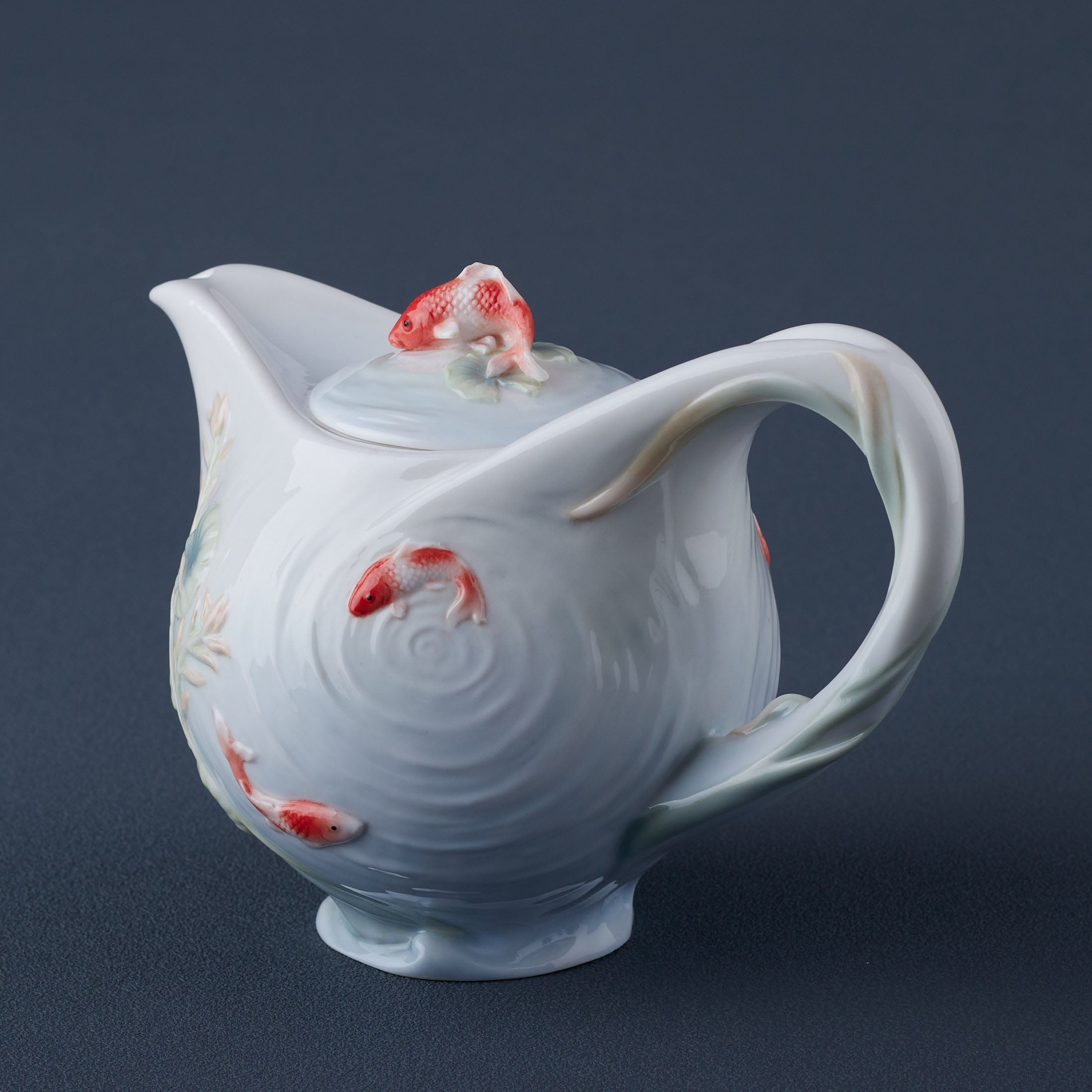 Koi In Lotus PondTeapot