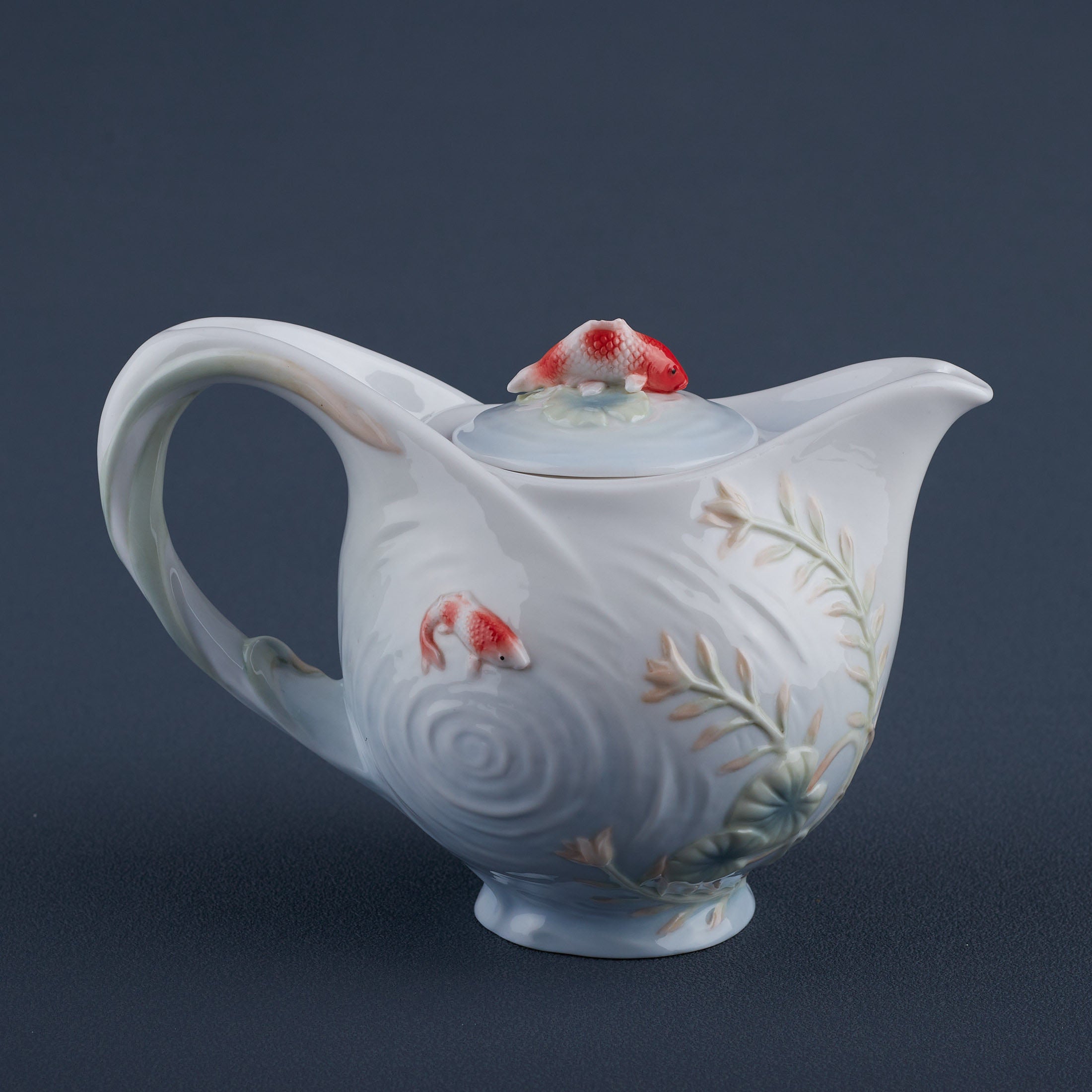 Koi In Lotus PondTeapot