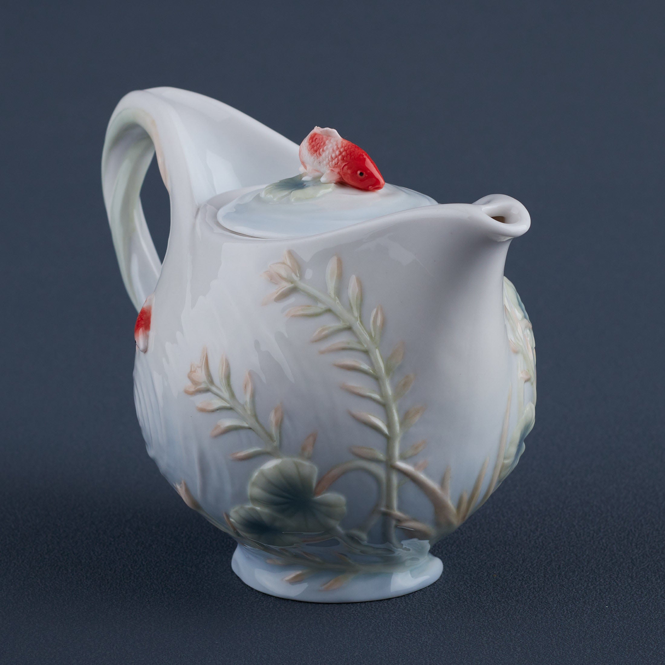 Koi In Lotus PondTeapot