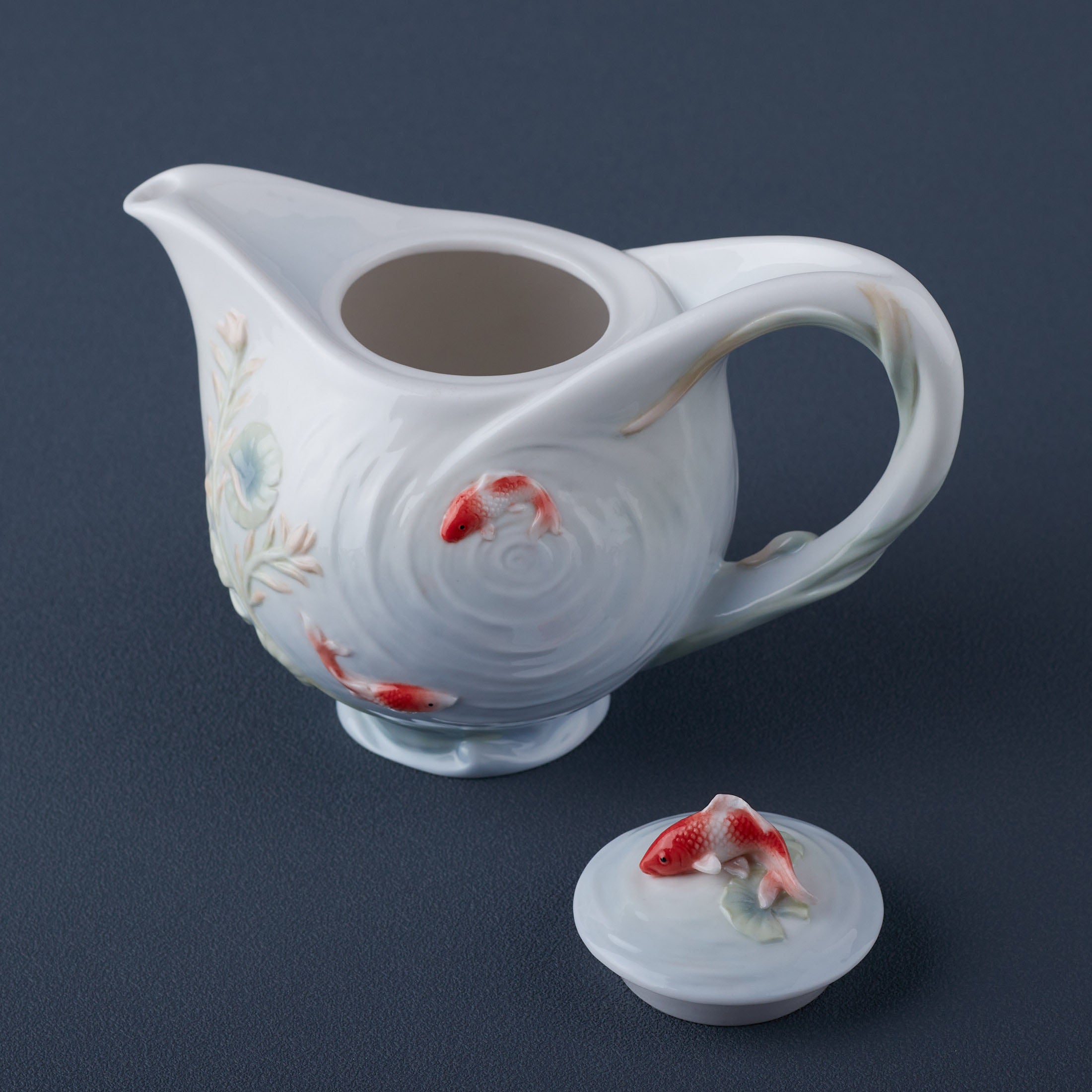 Koi In Lotus PondTeapot