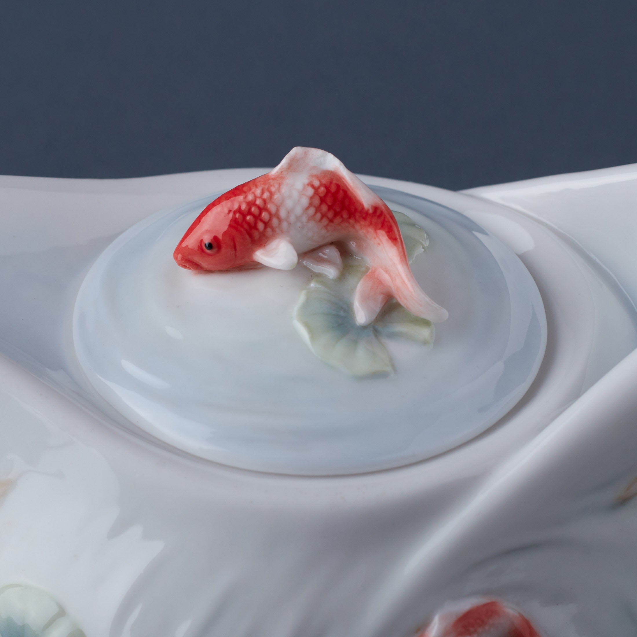 Koi In Lotus PondTeapot