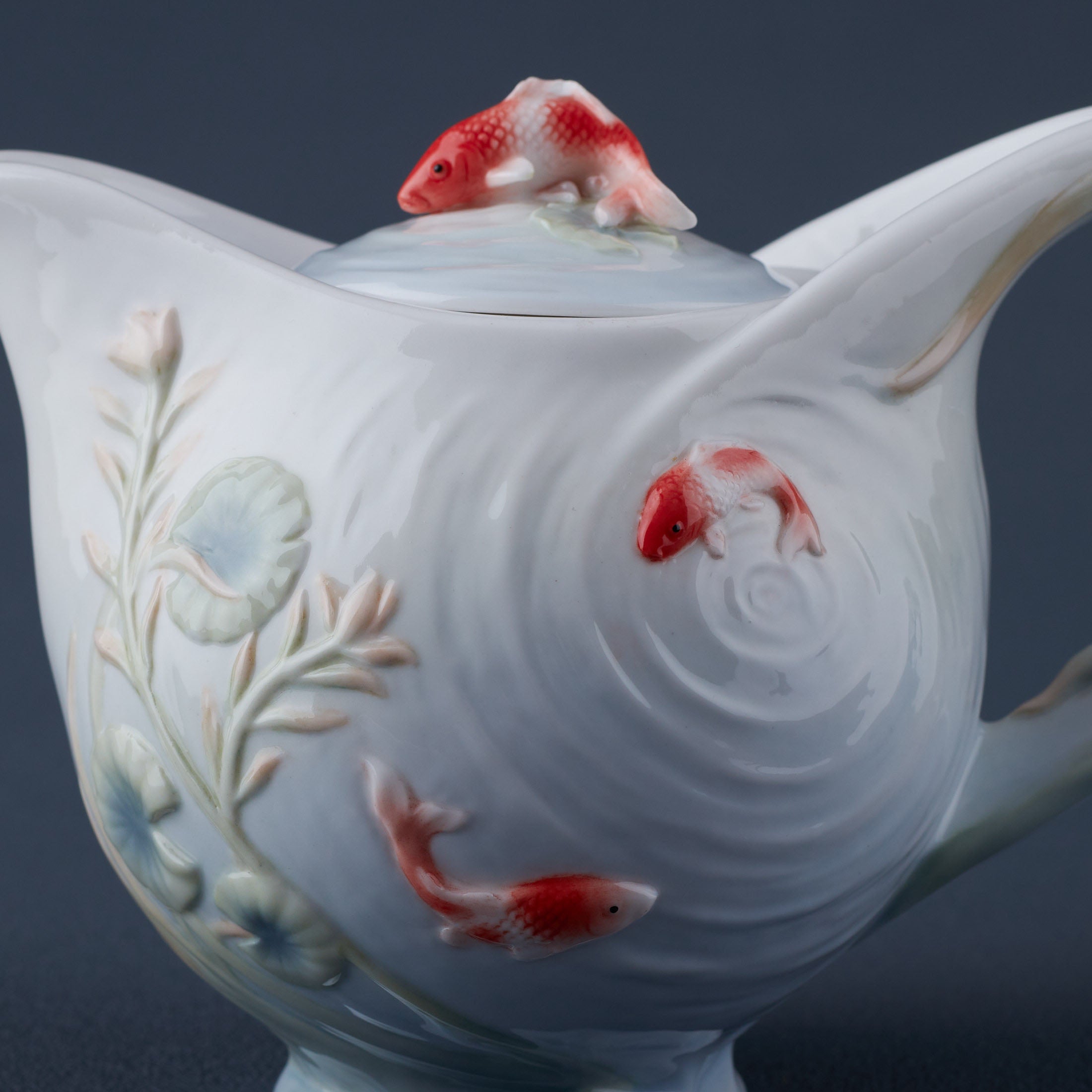 Koi In Lotus PondTeapot