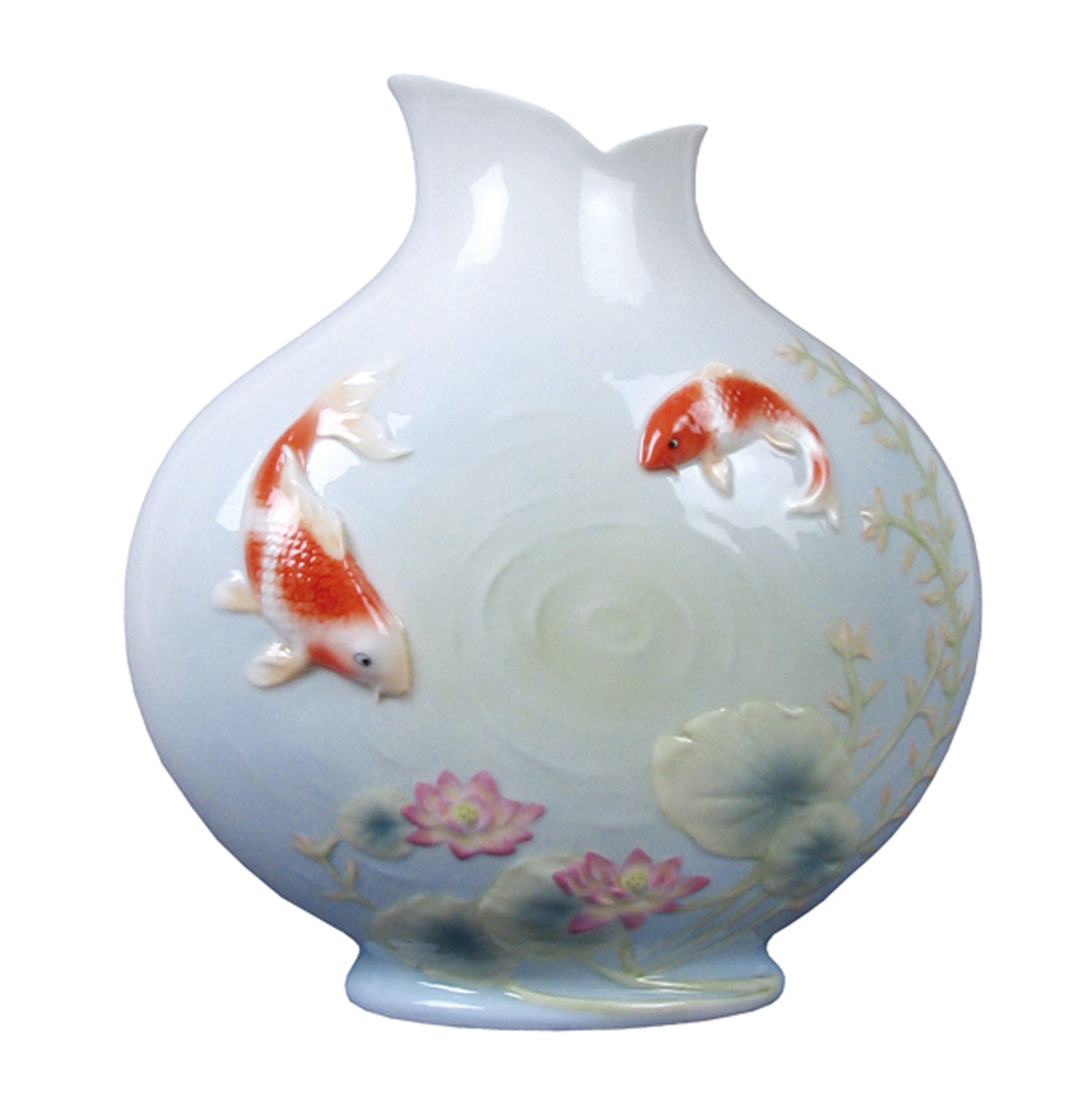 Koi In Lotus PondVase