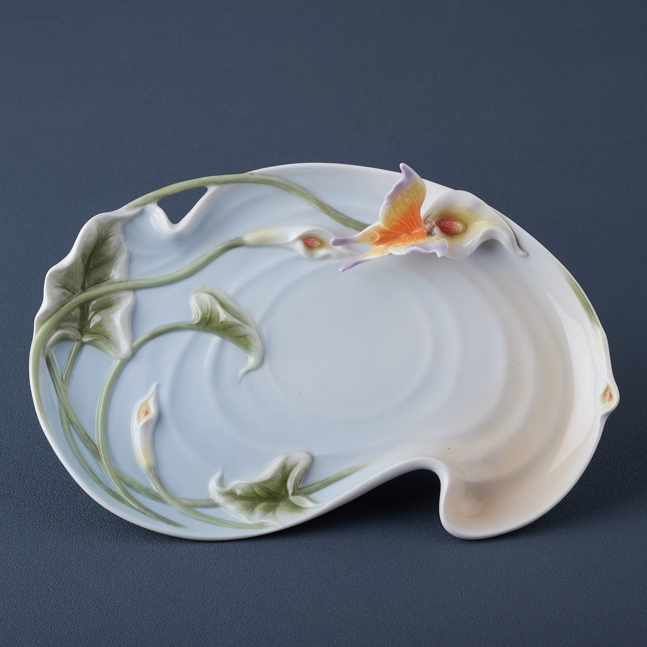 Calla Lily and Butterfly Dish (Large)