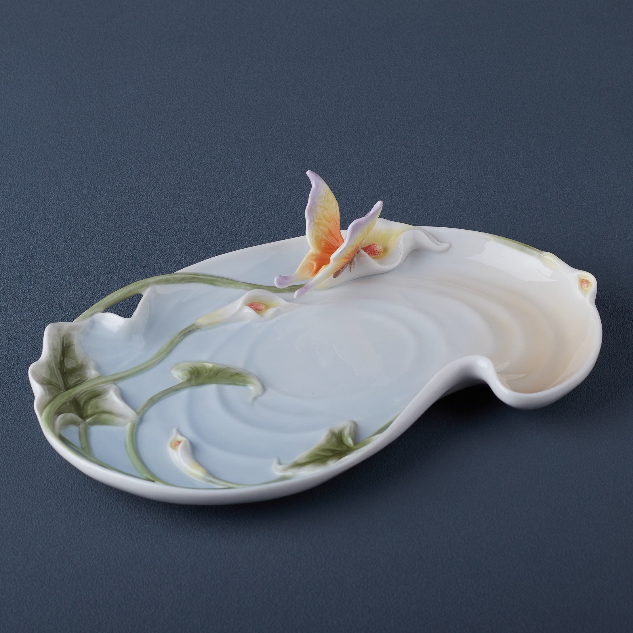 Calla Lily and Butterfly Dish (Large)