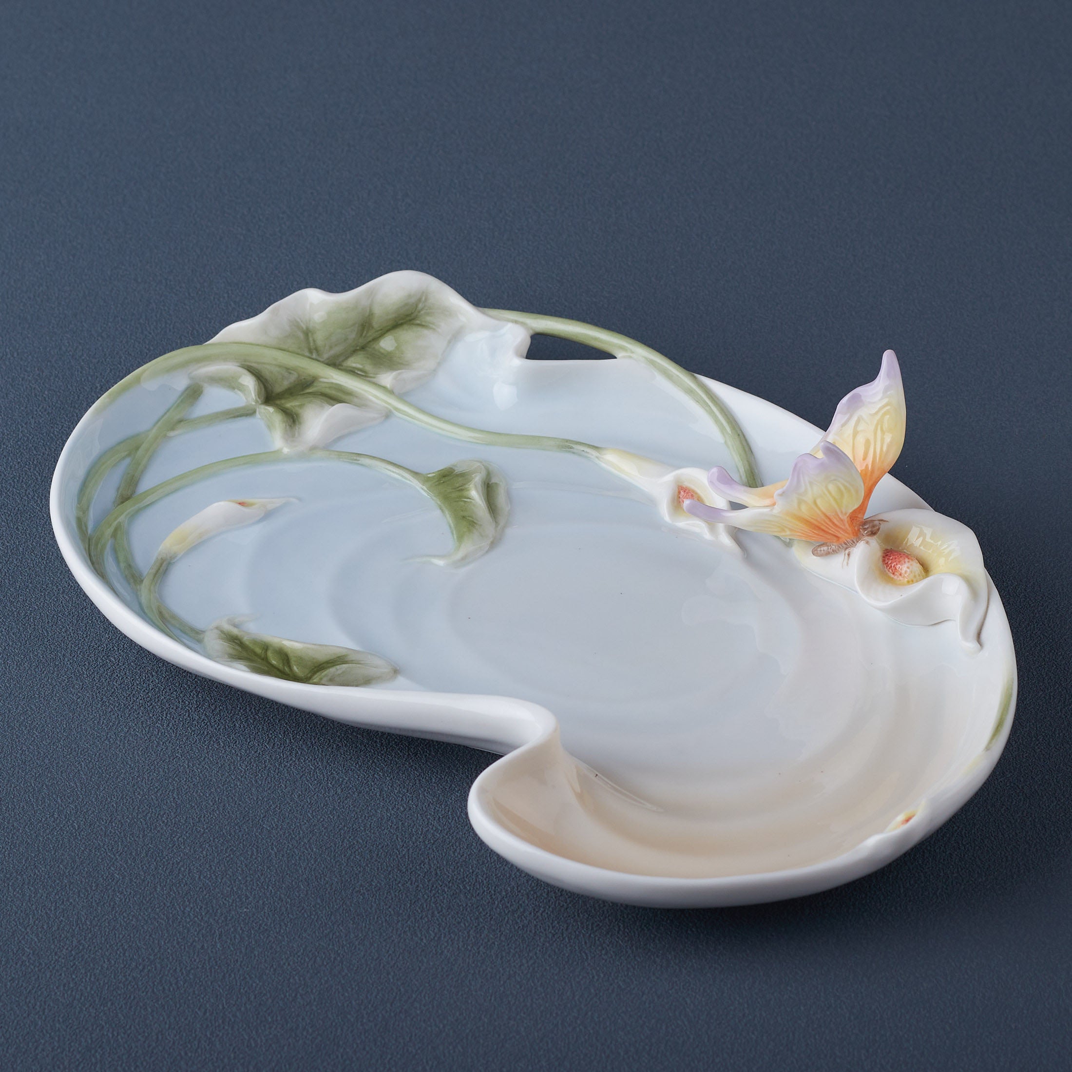 Calla Lily and Butterfly Dish (Large)