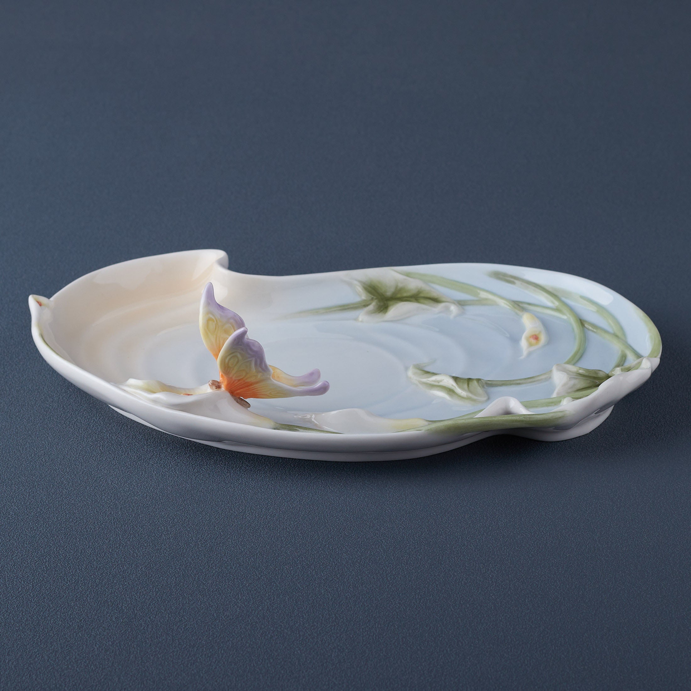 Calla Lily and Butterfly Dish (Large)