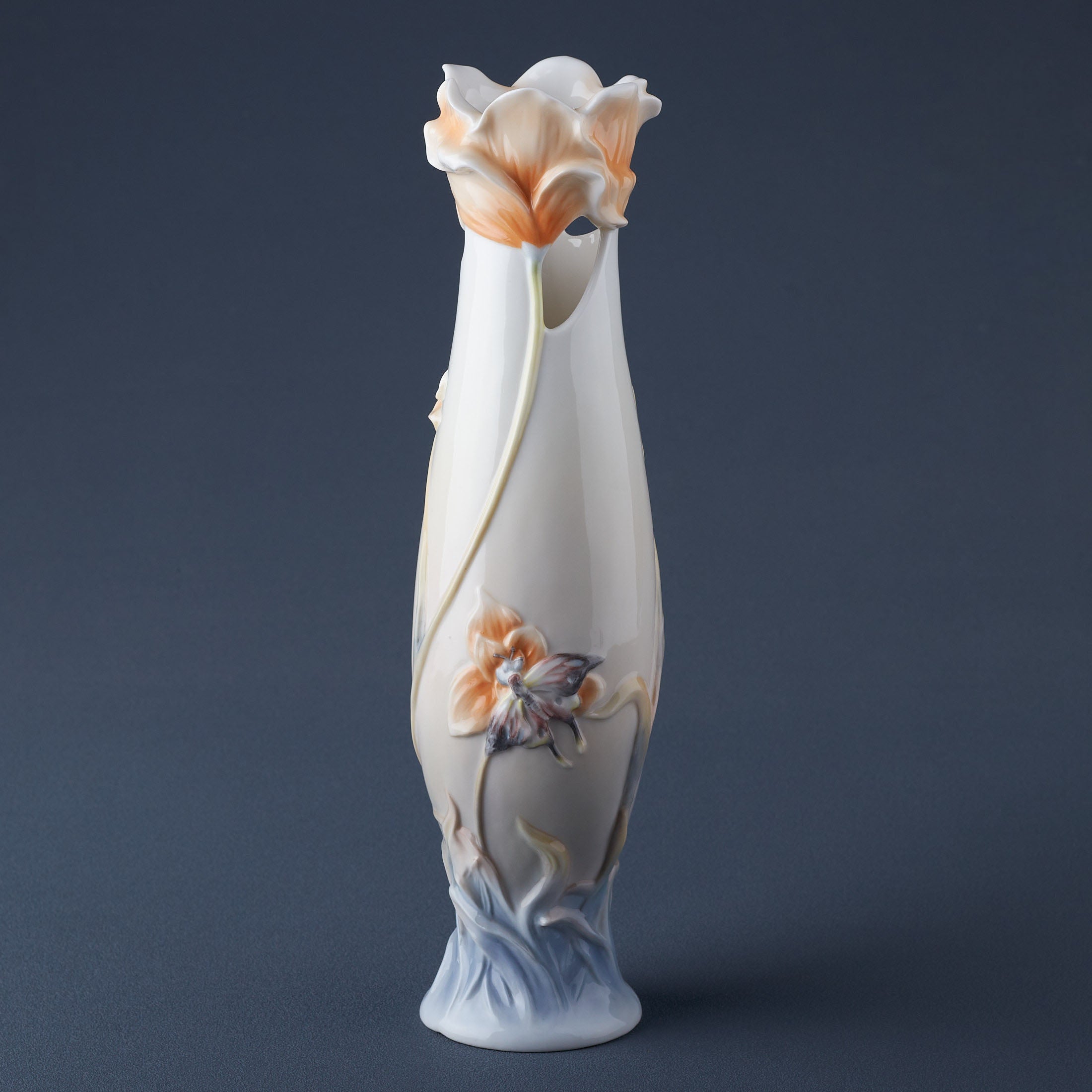 Little Butterfly And Tulip Vase