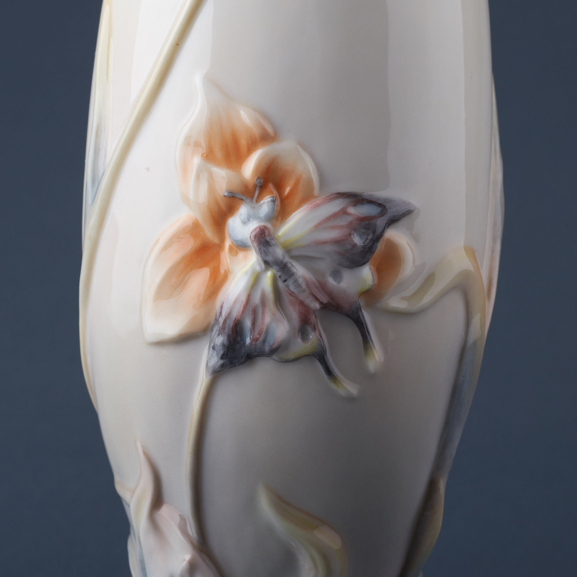 Little Butterfly And Tulip Vase