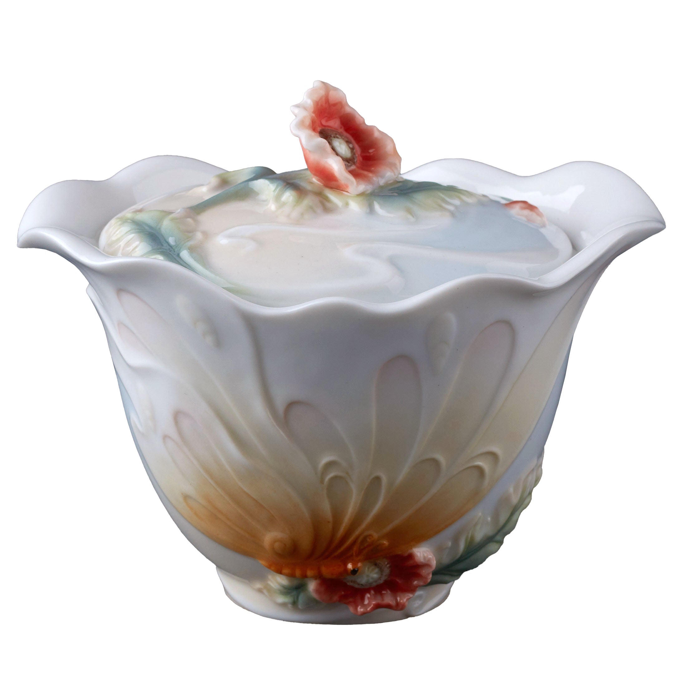 Butterfly Wing and Poppy Sugar Jar