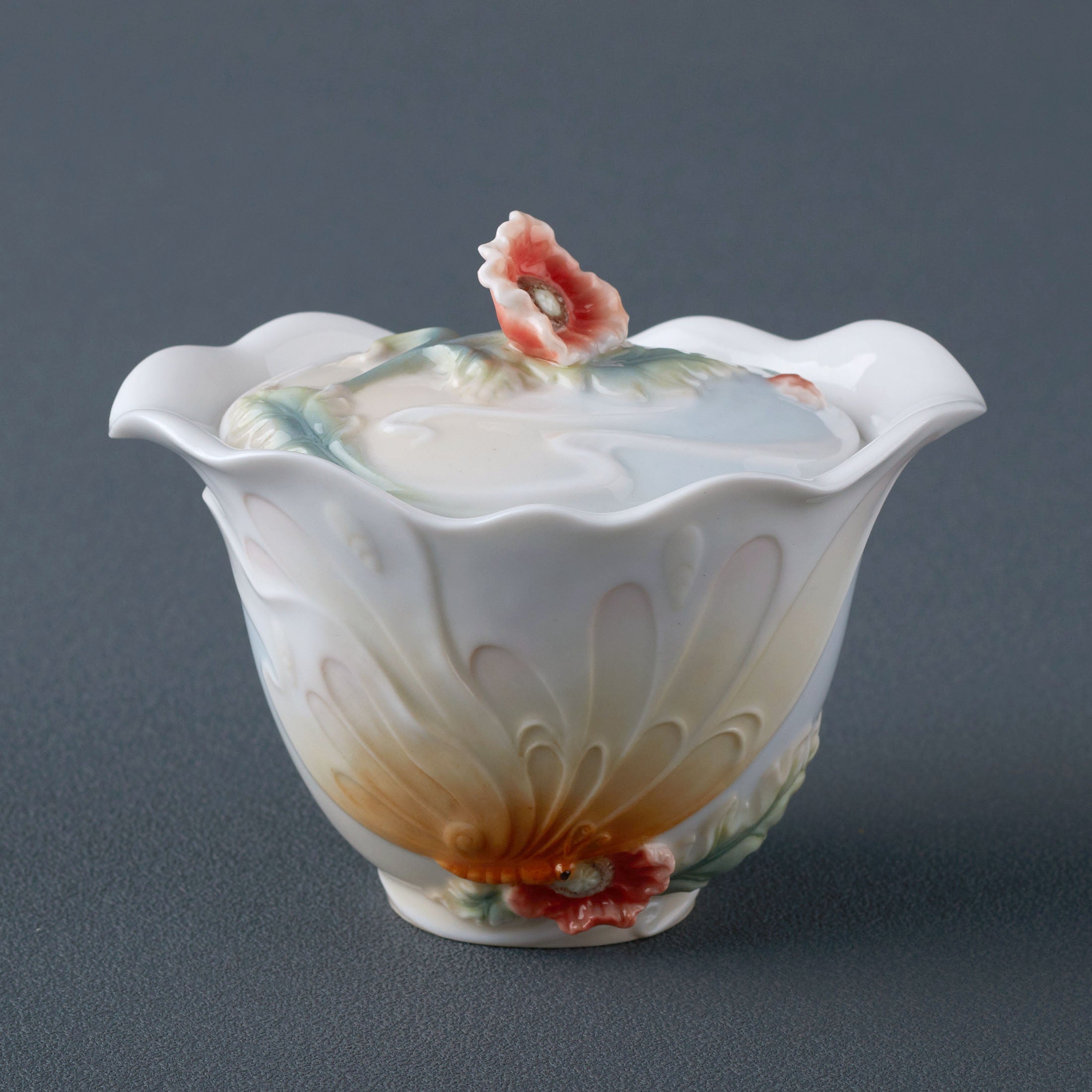 Butterfly Wing and Poppy Sugar Jar