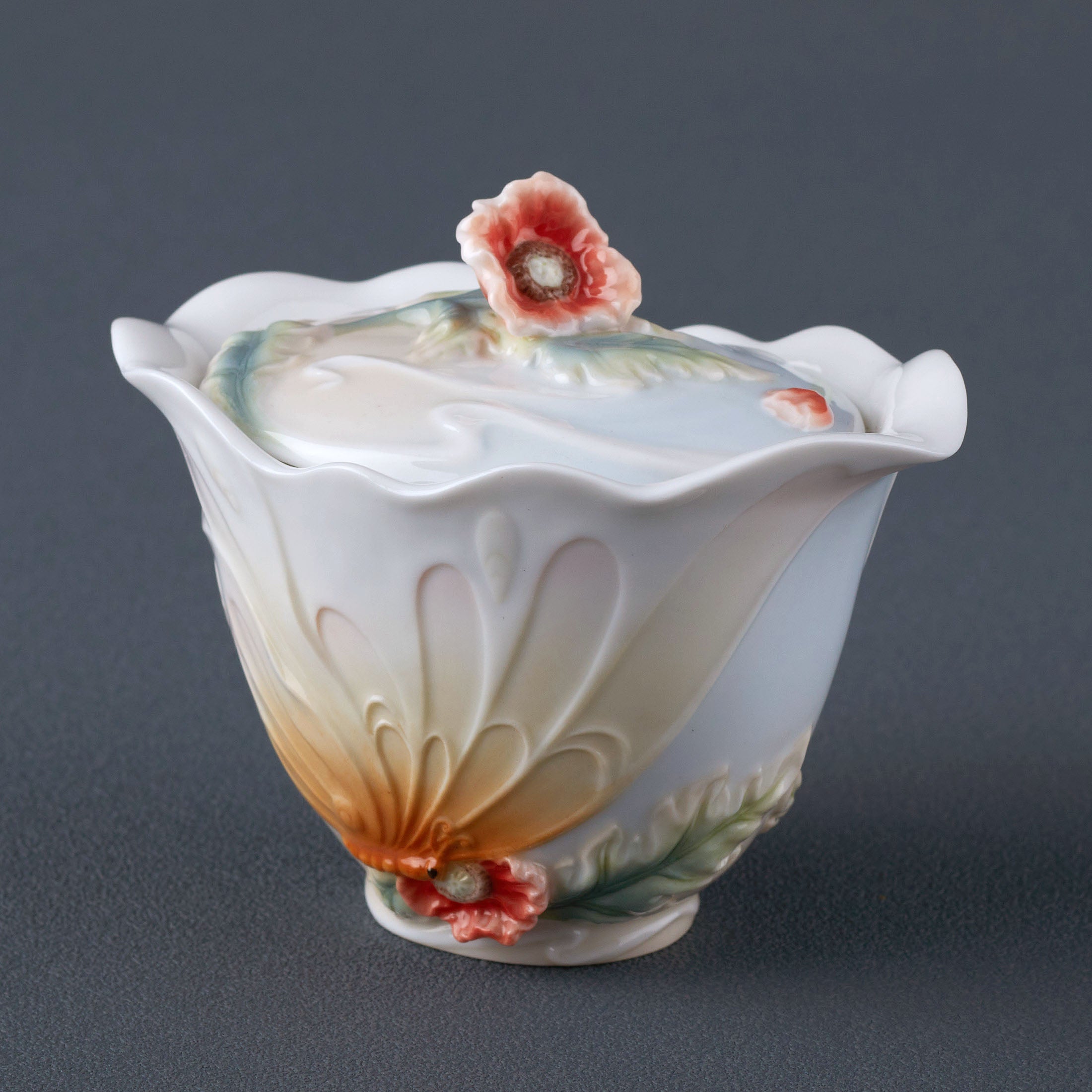 Butterfly Wing and Poppy Sugar Jar