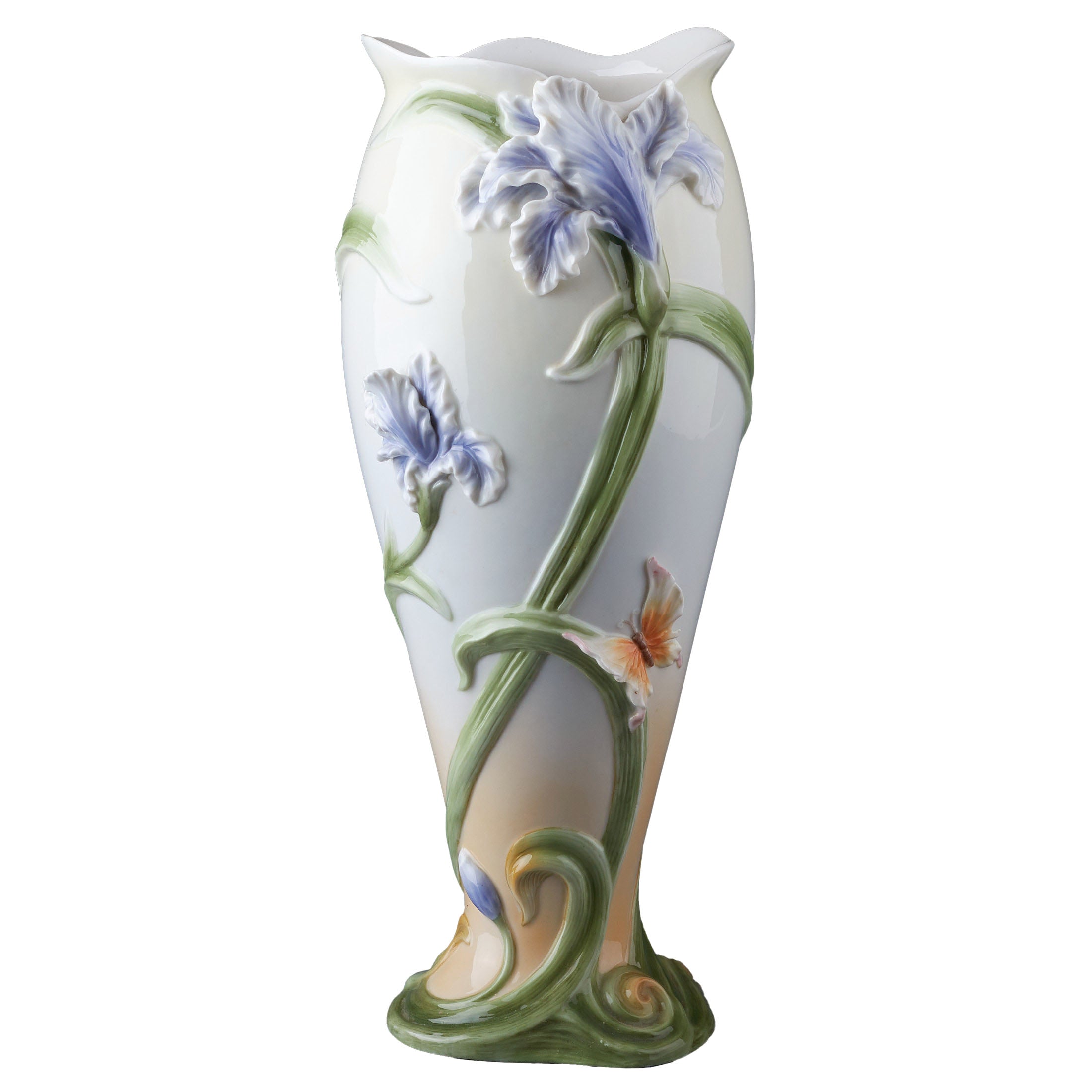 Iris and Butterfly Vase