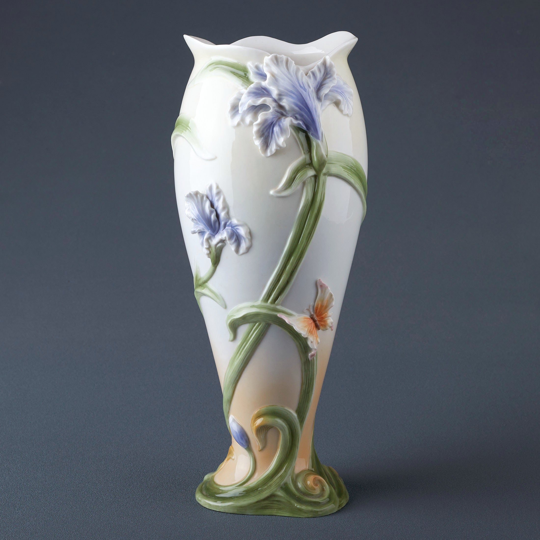 Iris and Butterfly Vase