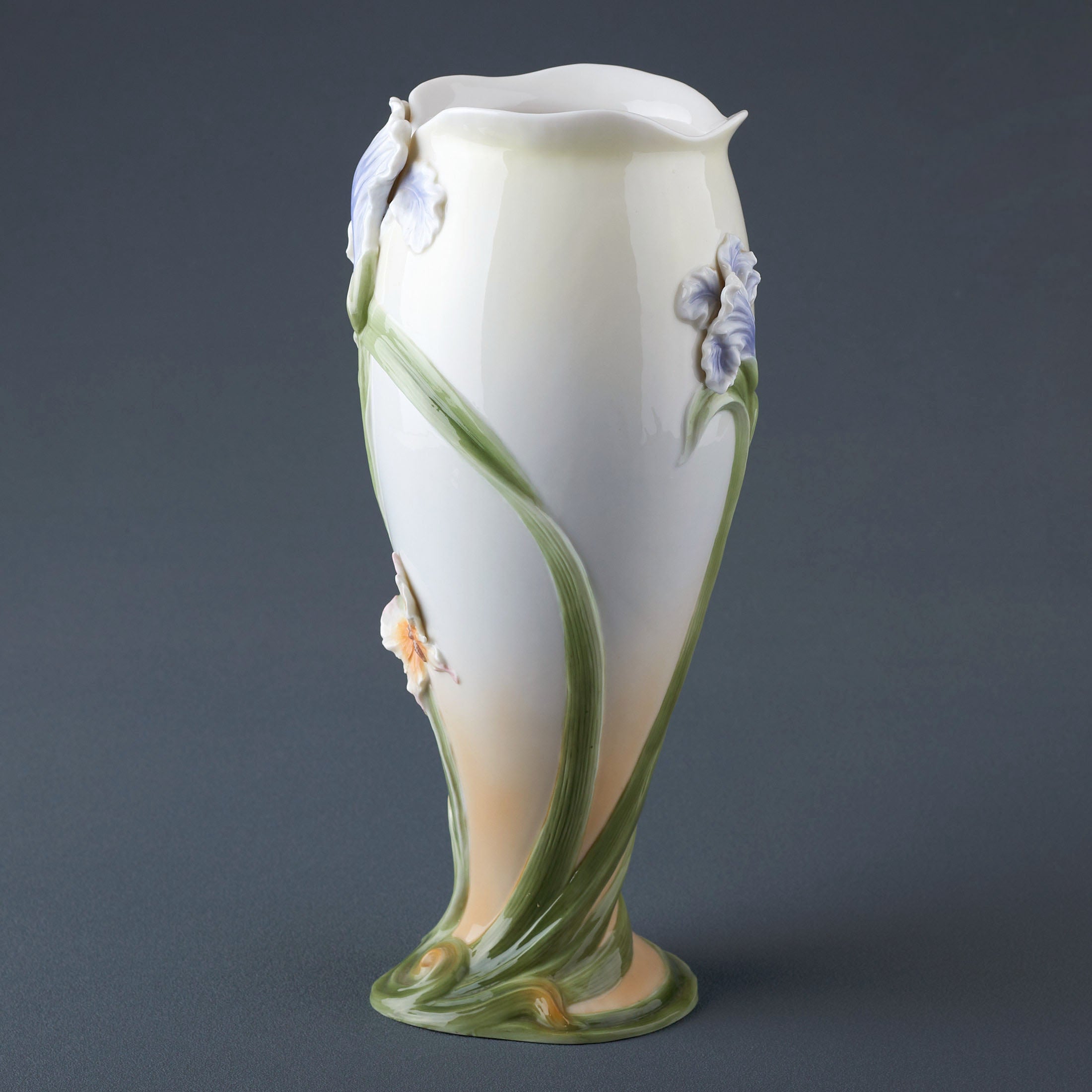 Iris and Butterfly Vase