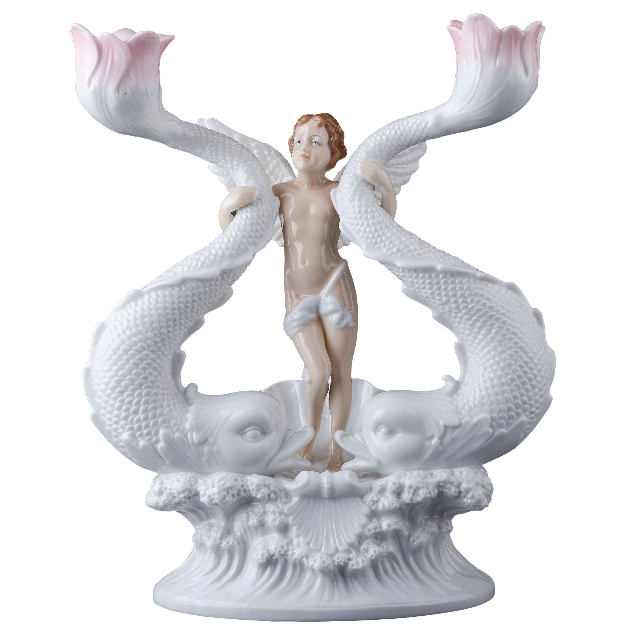 Cherub Holding Twin Fish