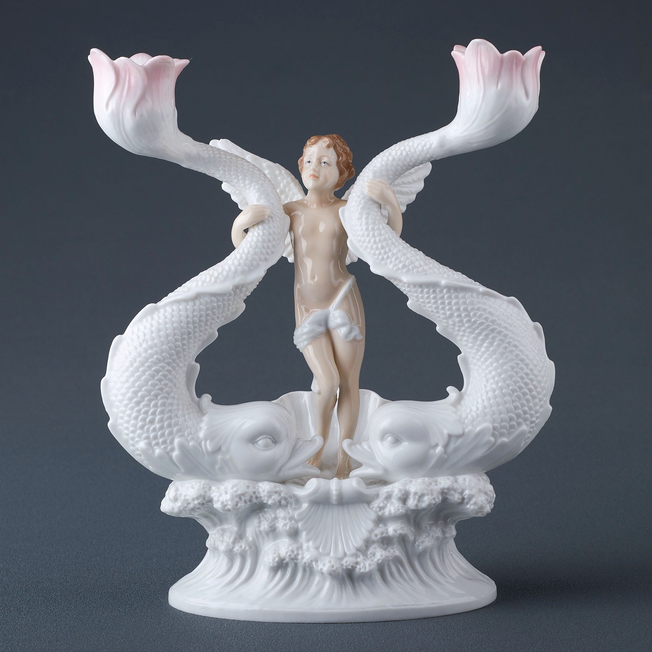 Cherub Holding Twin Fish