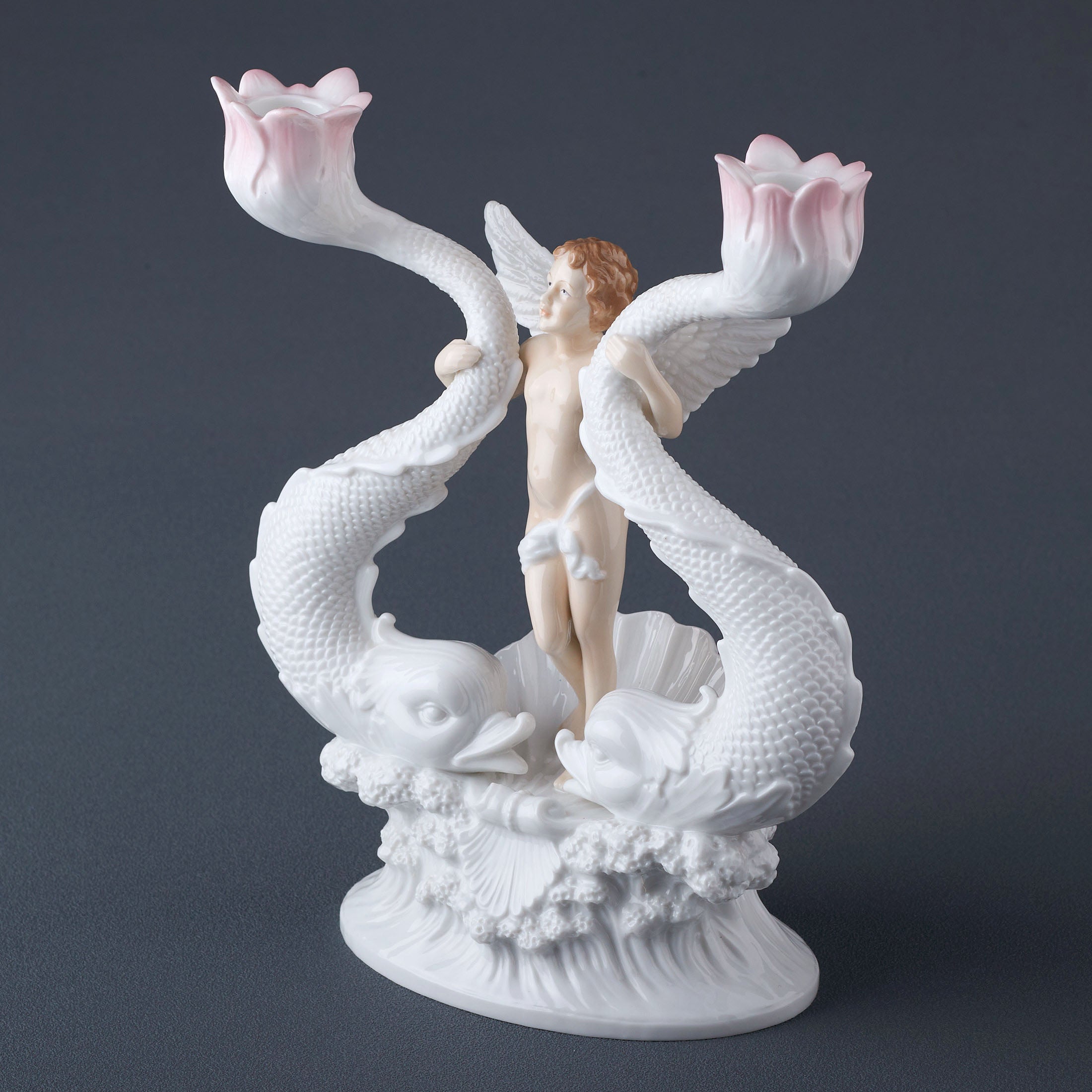 Cherub Holding Twin Fish