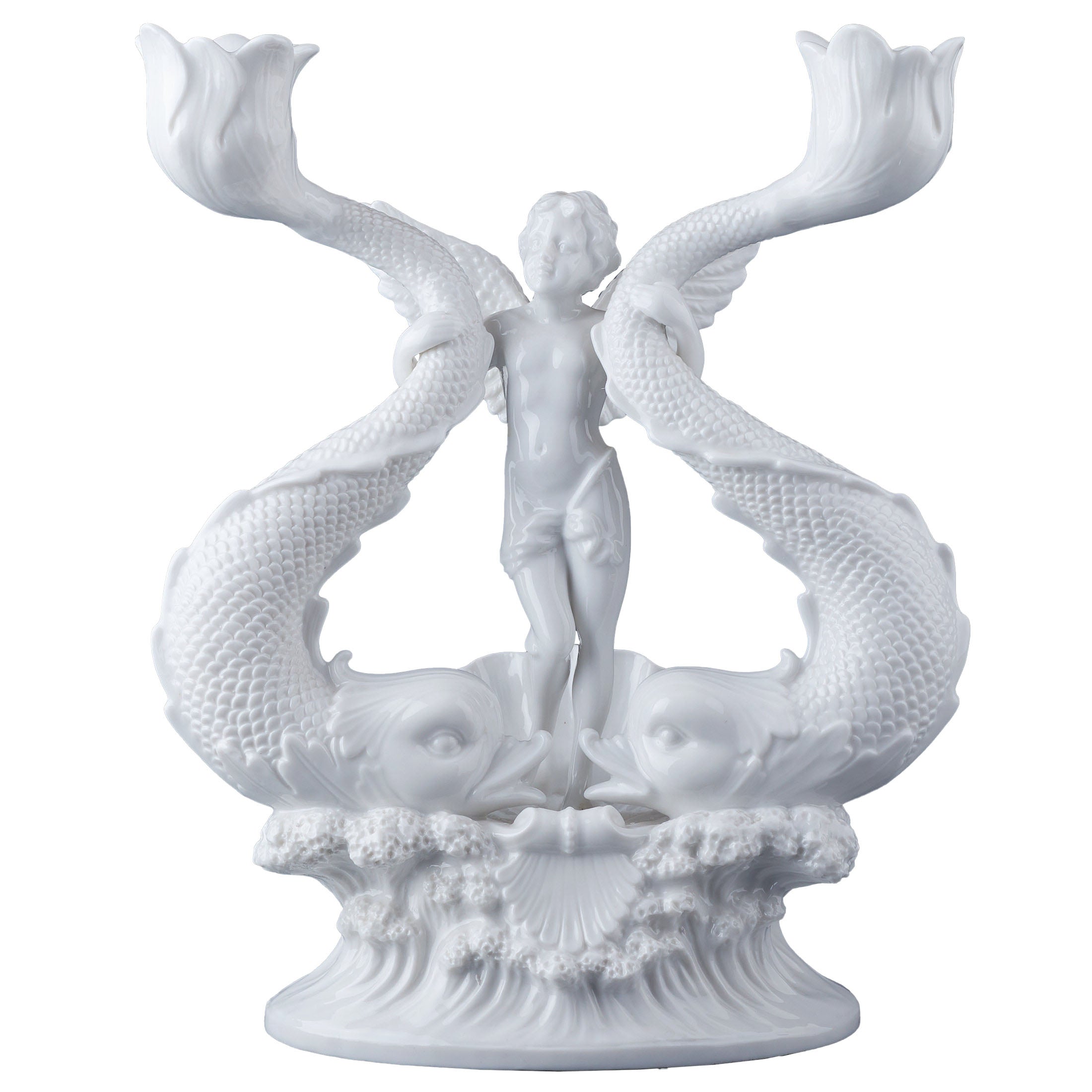 Cherub Holding Twin Fish