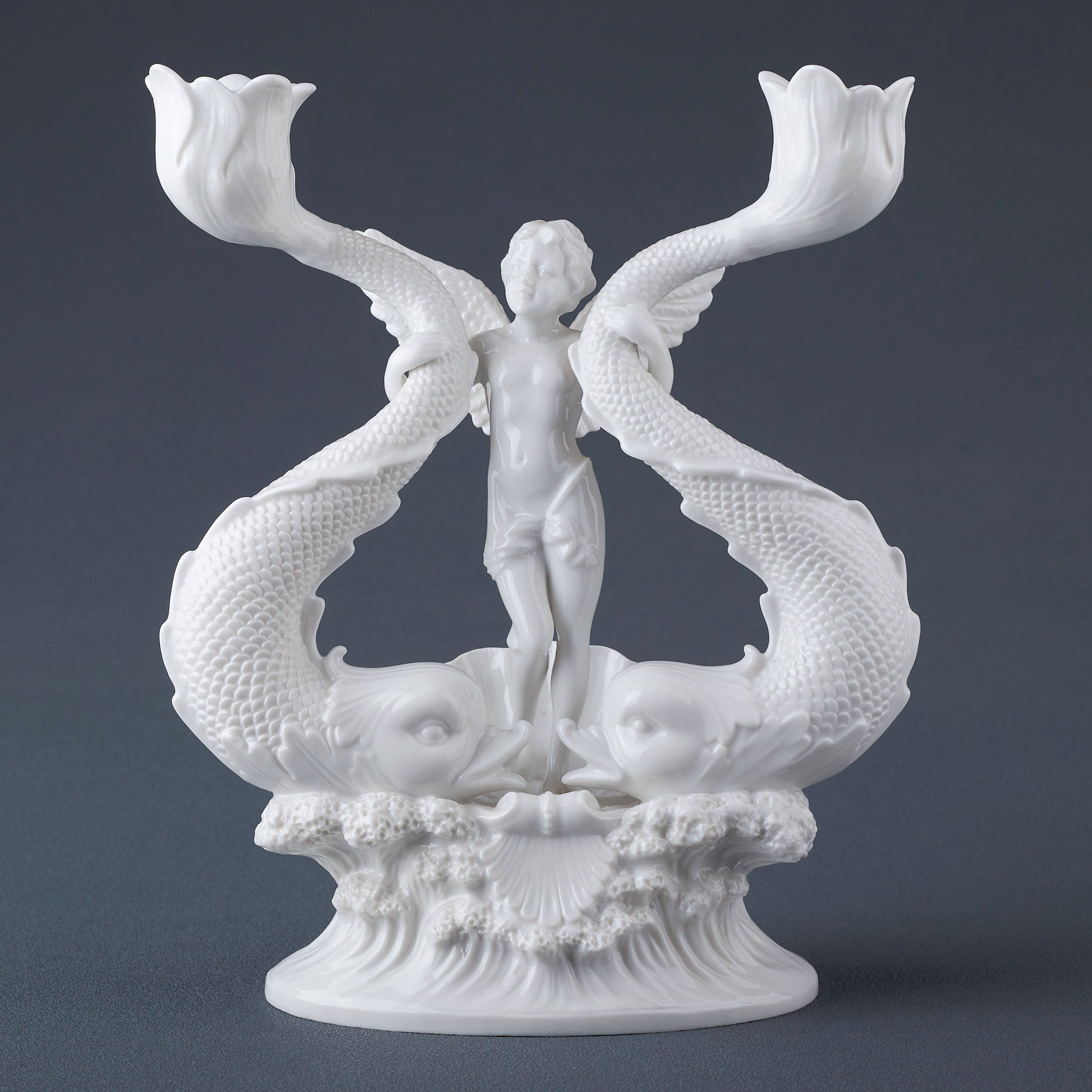 Cherub Holding Twin Fish
