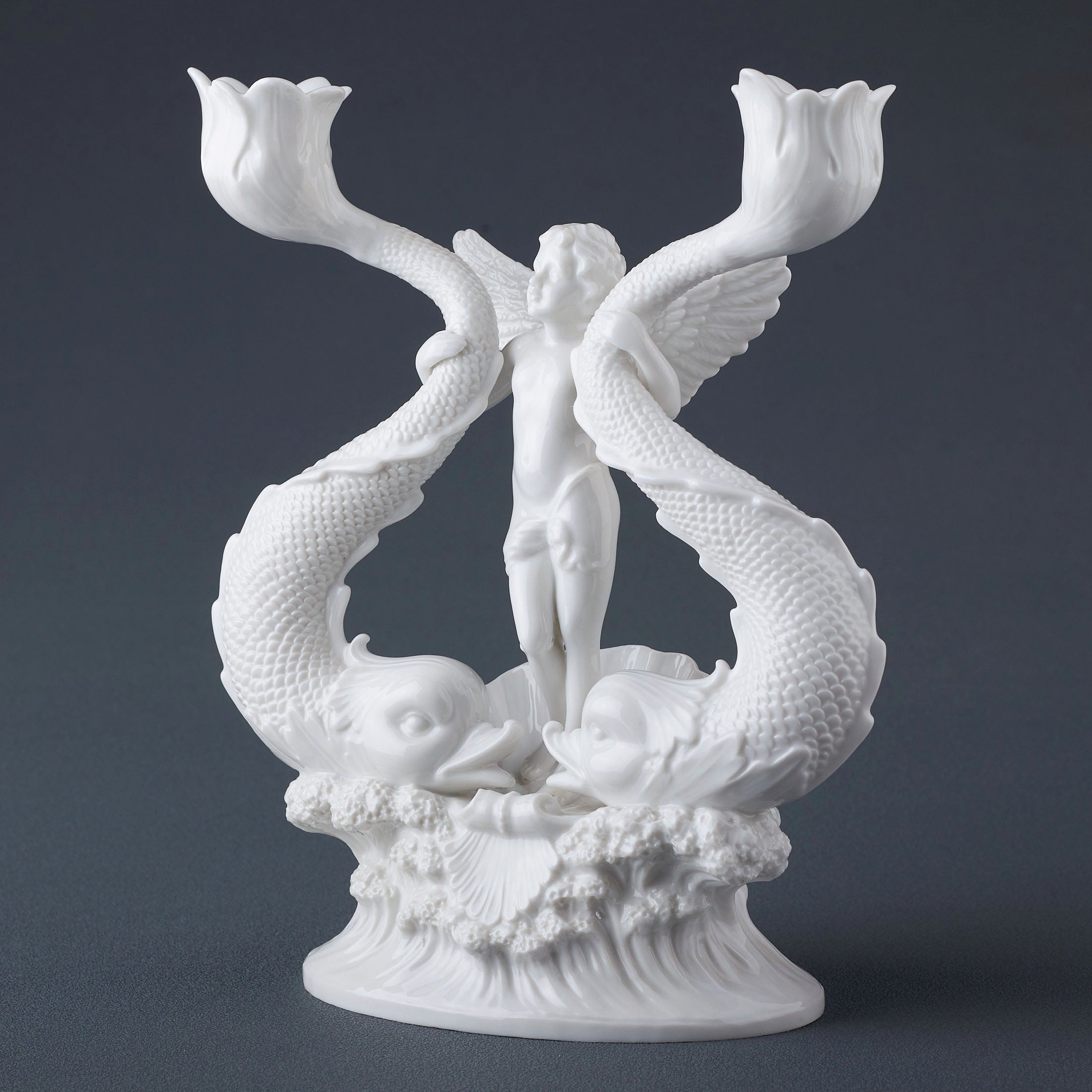 Cherub Holding Twin Fish