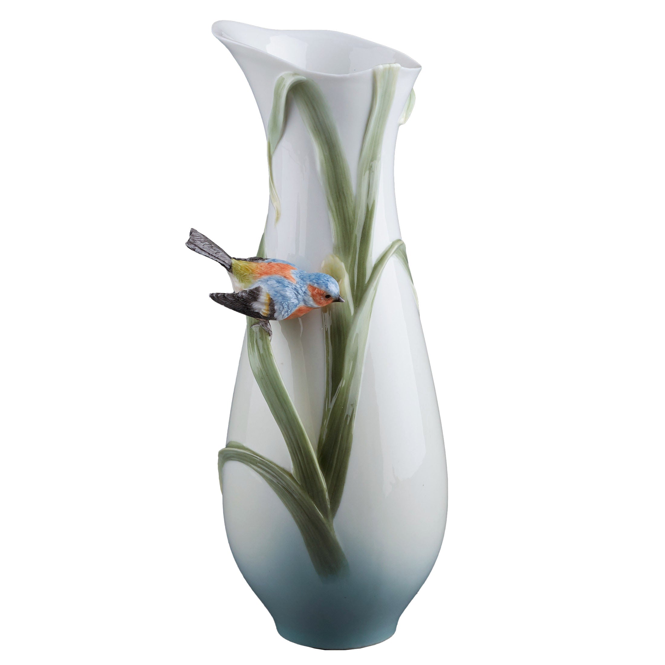 Reed and Bluebird Vase