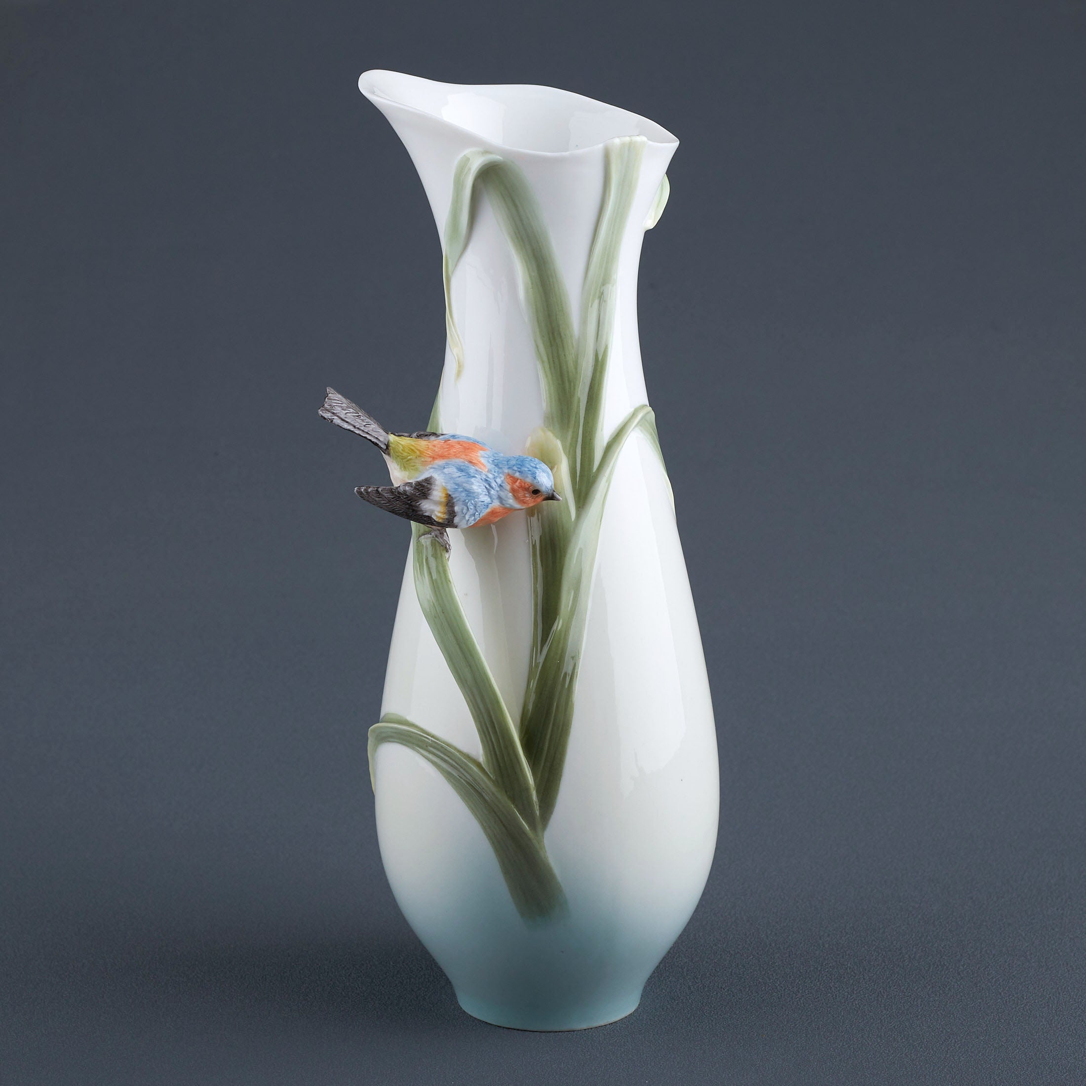 Reed and Bluebird Vase