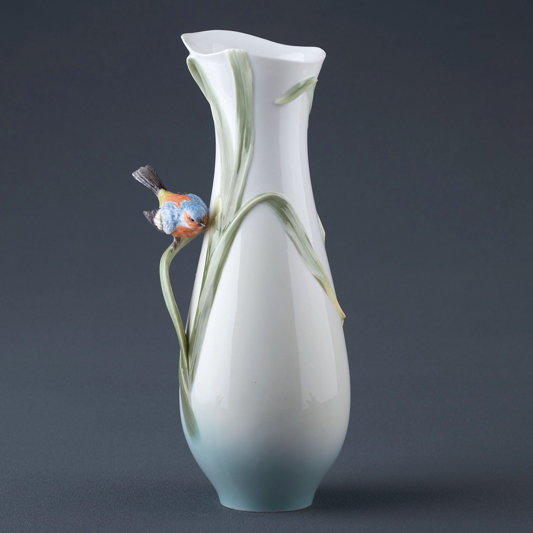 Reed and Bluebird Vase