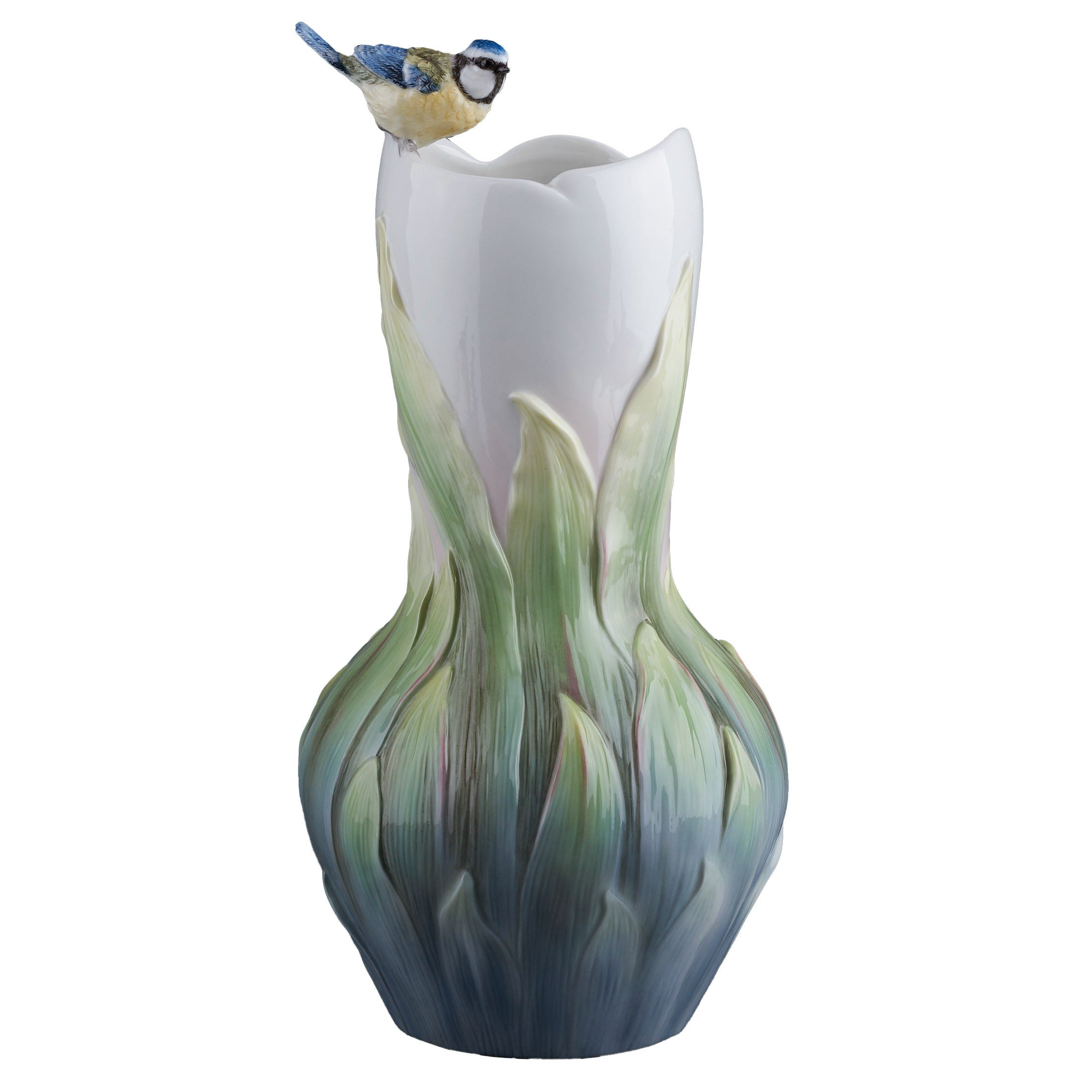 Pleione and Blue Tit Vase