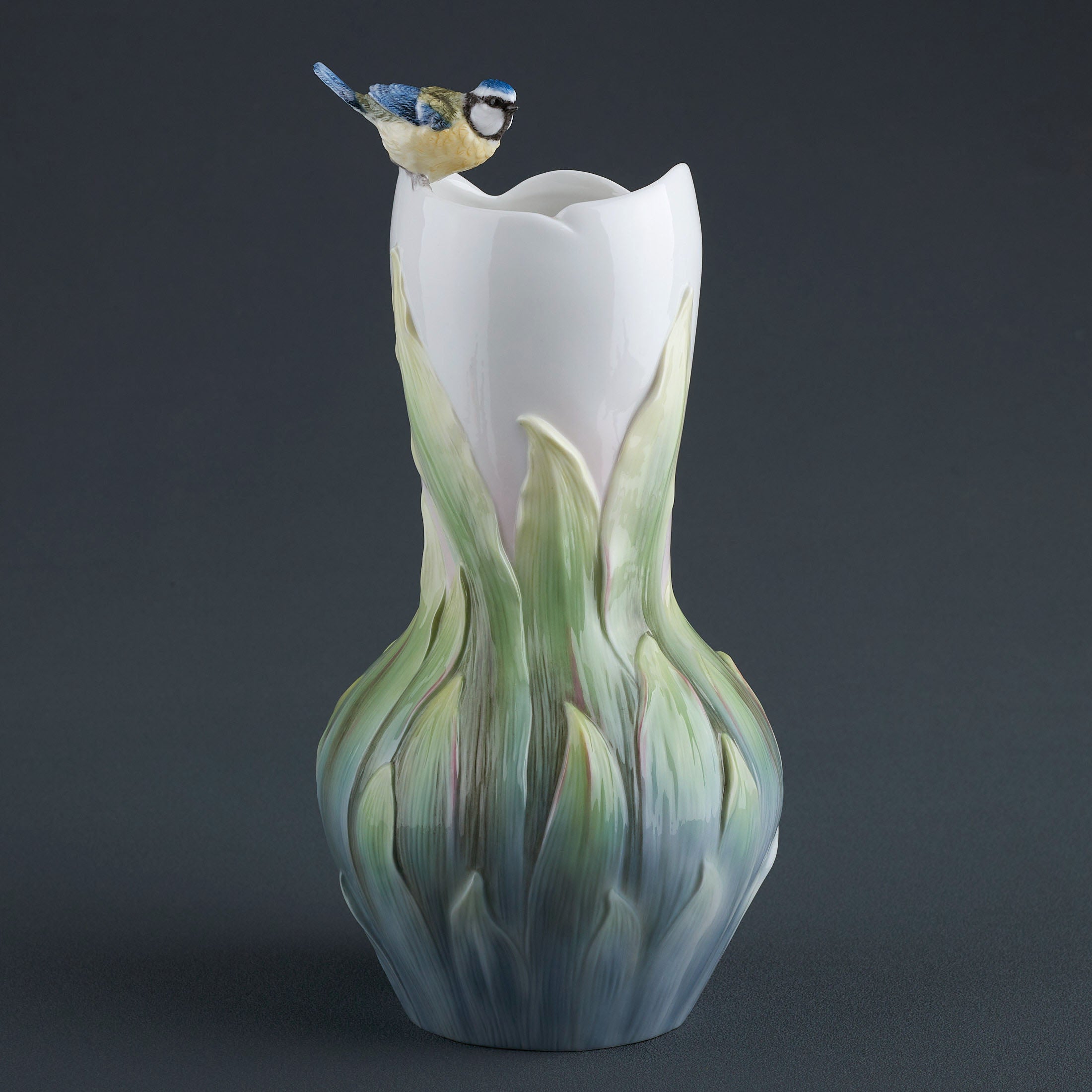 Pleione and Blue Tit Vase