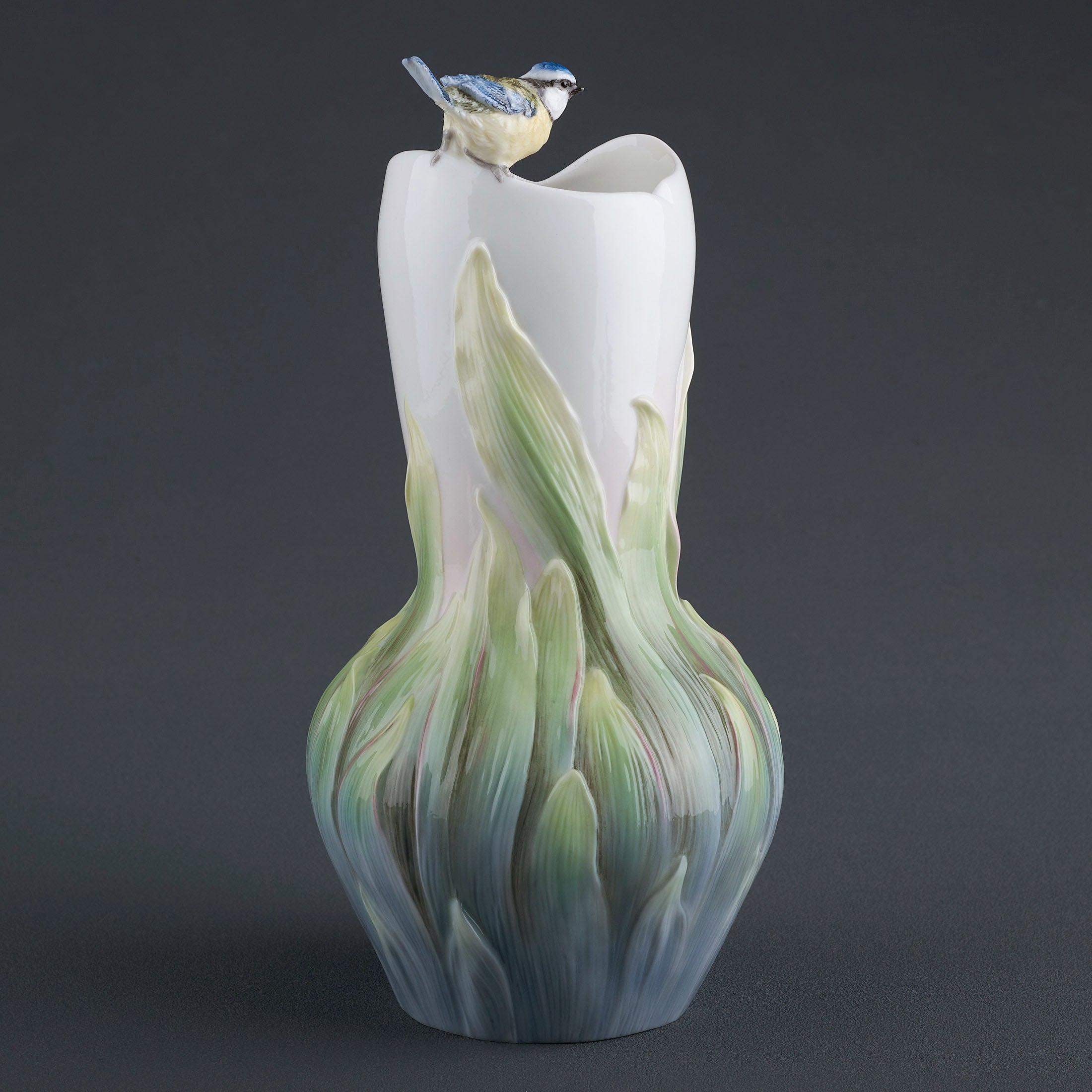 Pleione and Blue Tit Vase
