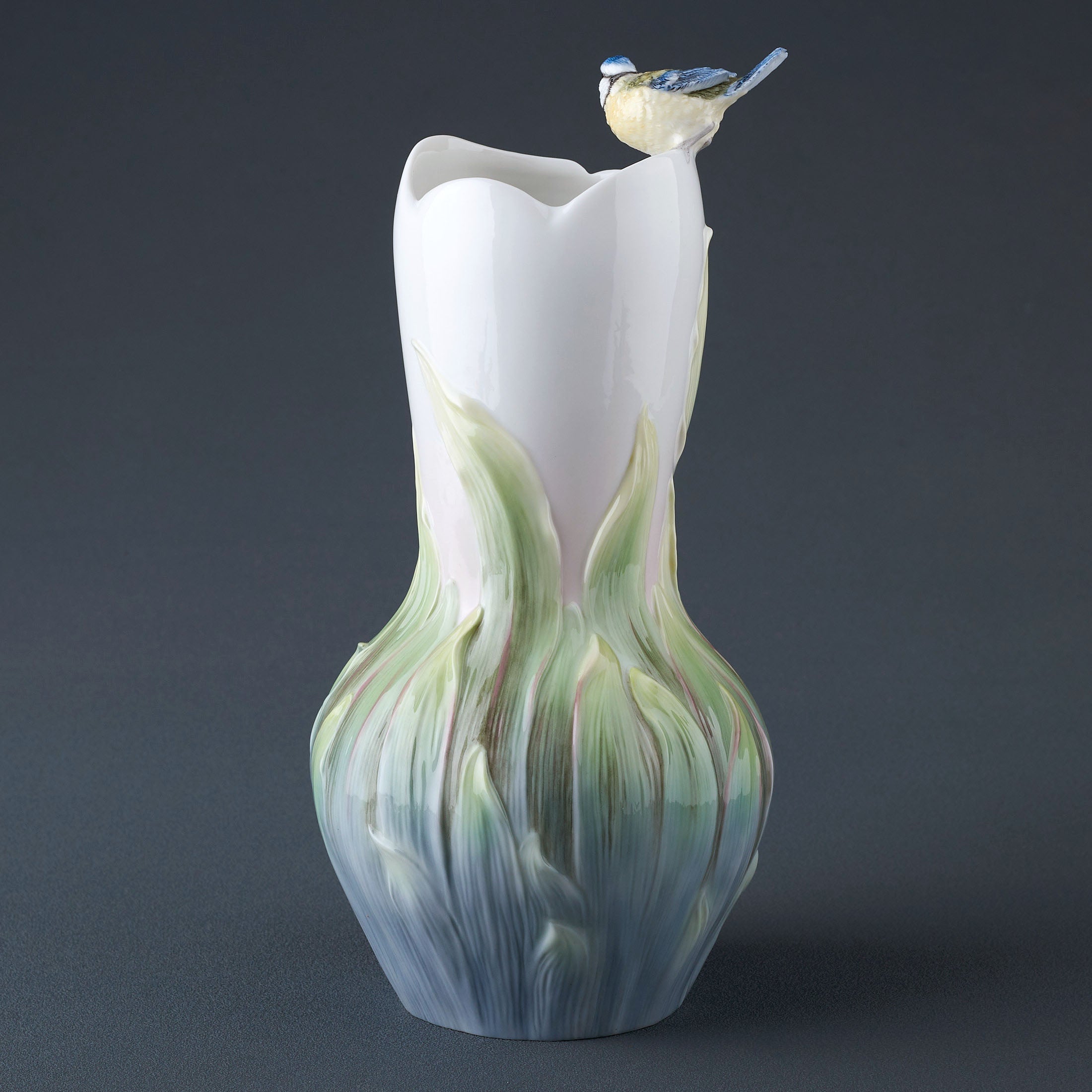 Pleione and Blue Tit Vase