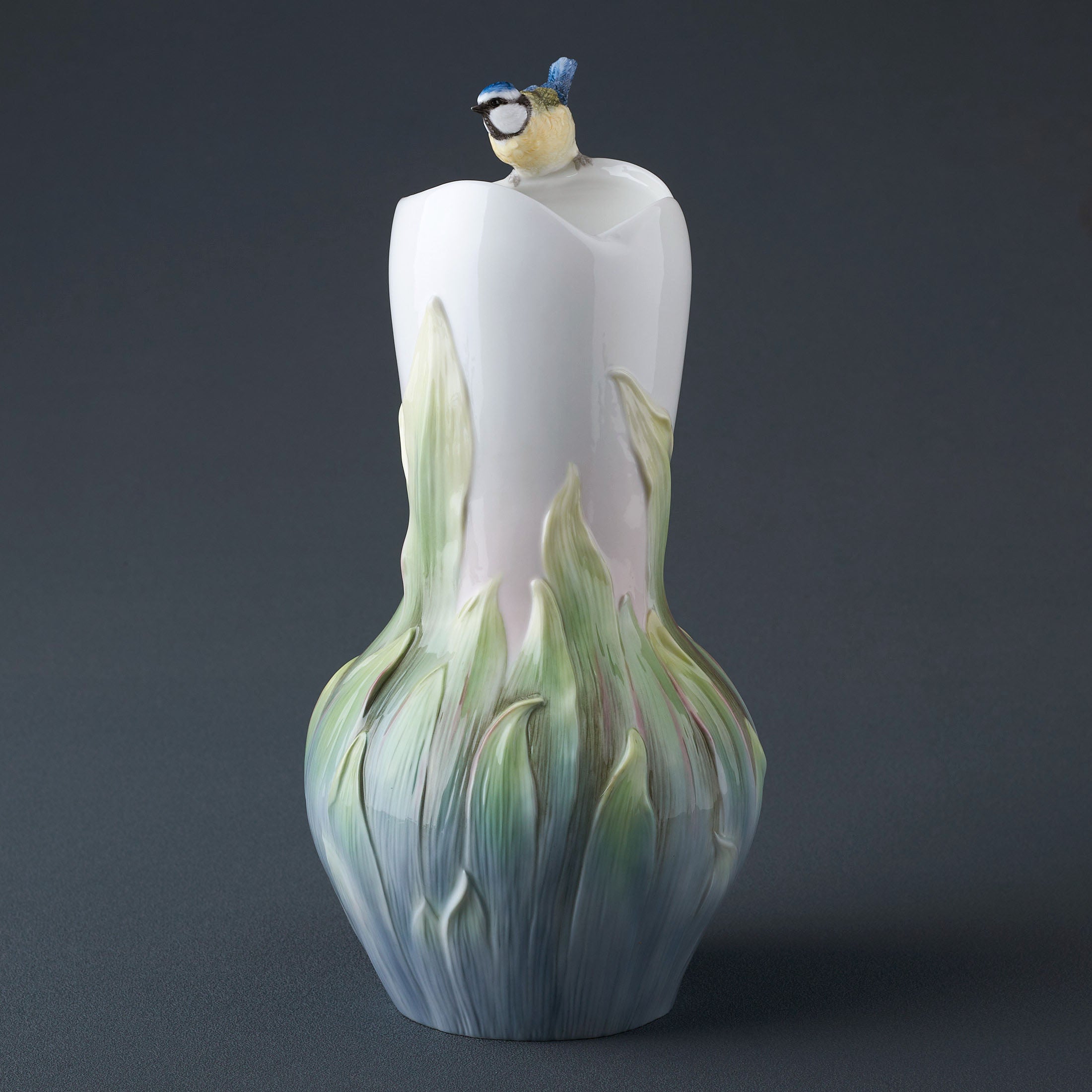 Pleione and Blue Tit Vase