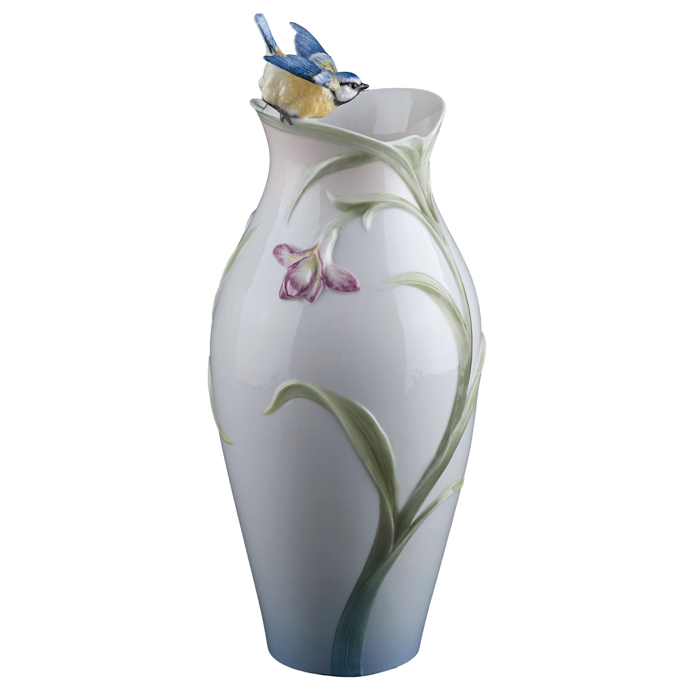 Orchid and Blue Tit Vase