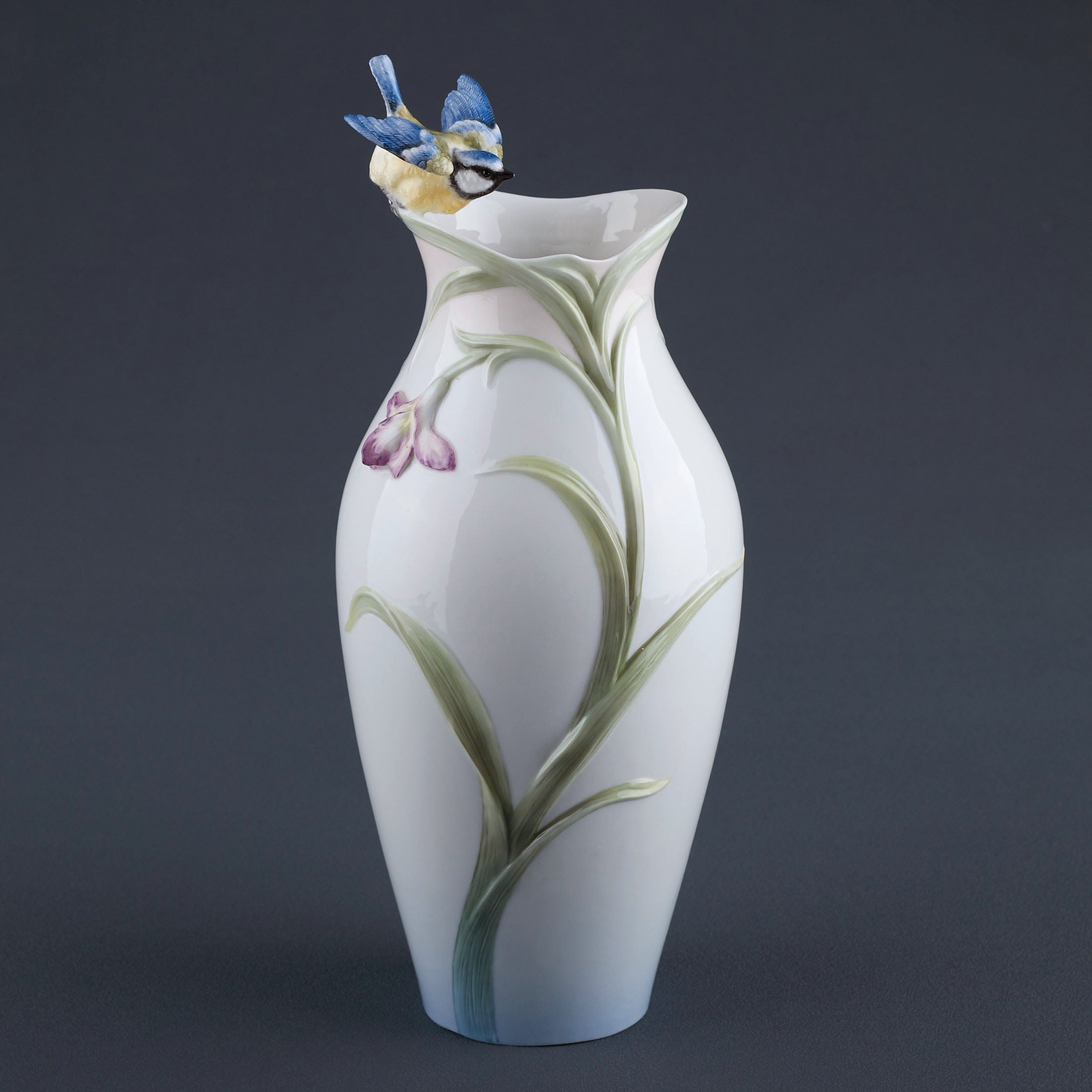 Orchid and Blue Tit Vase