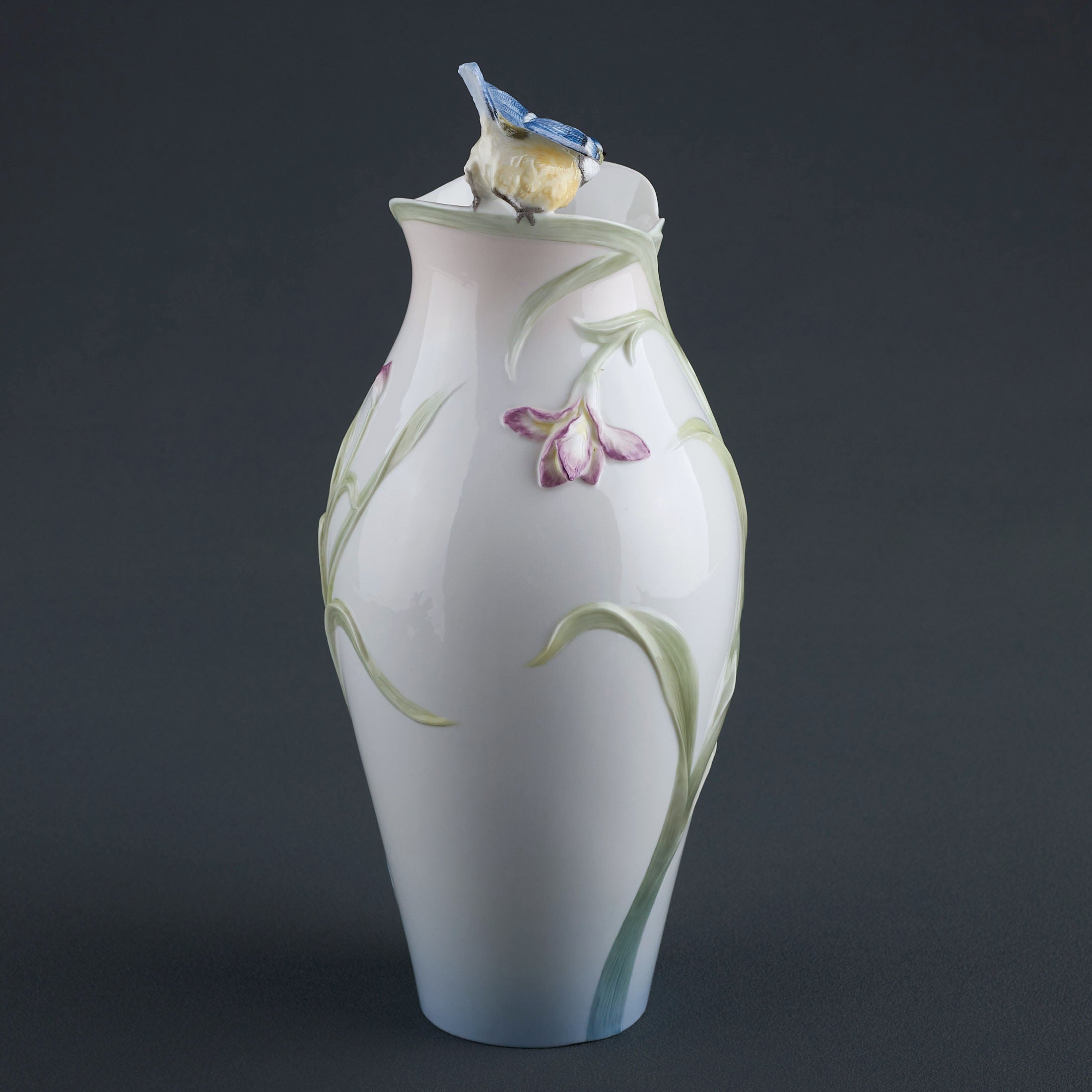 Orchid and Blue Tit Vase