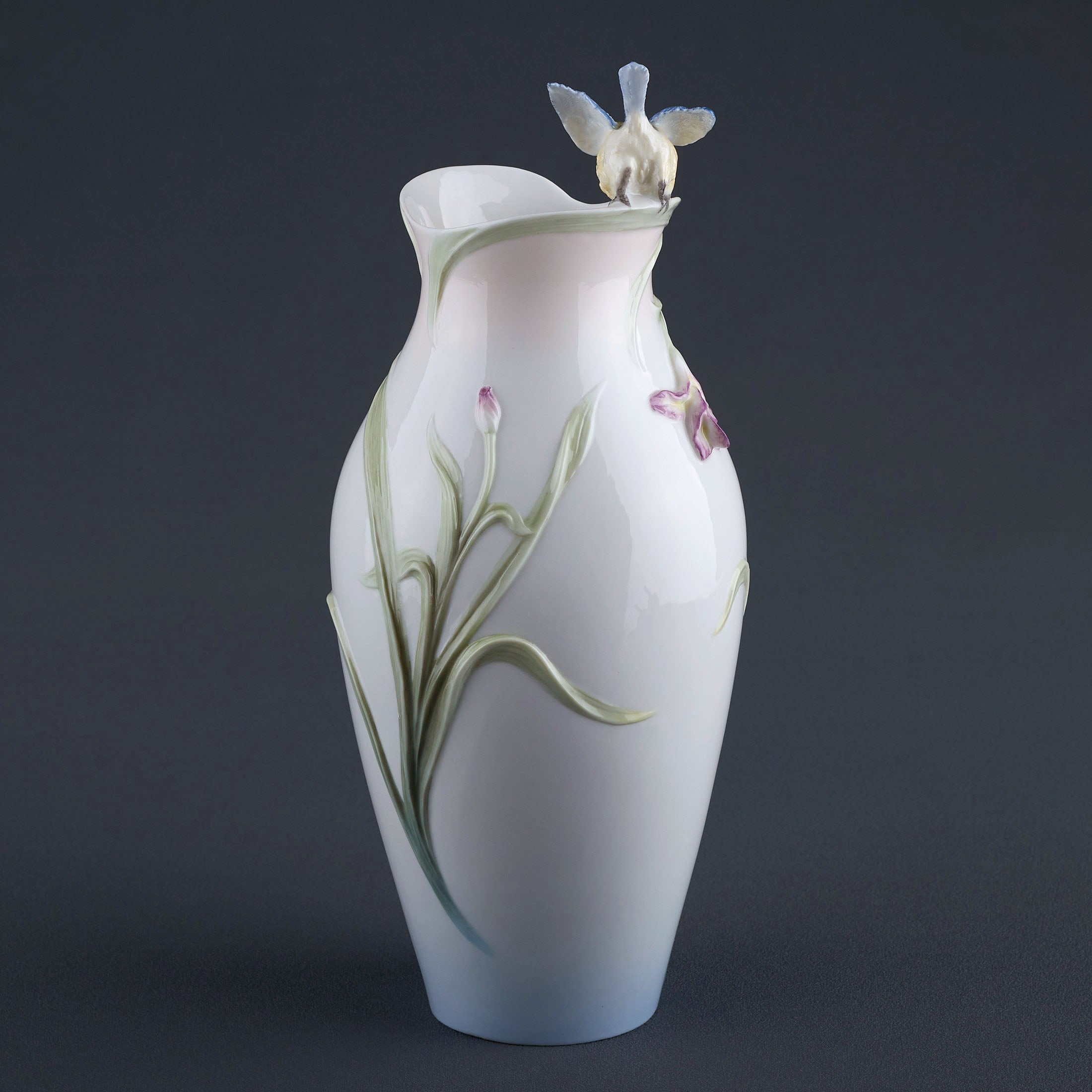 Orchid and Blue Tit Vase