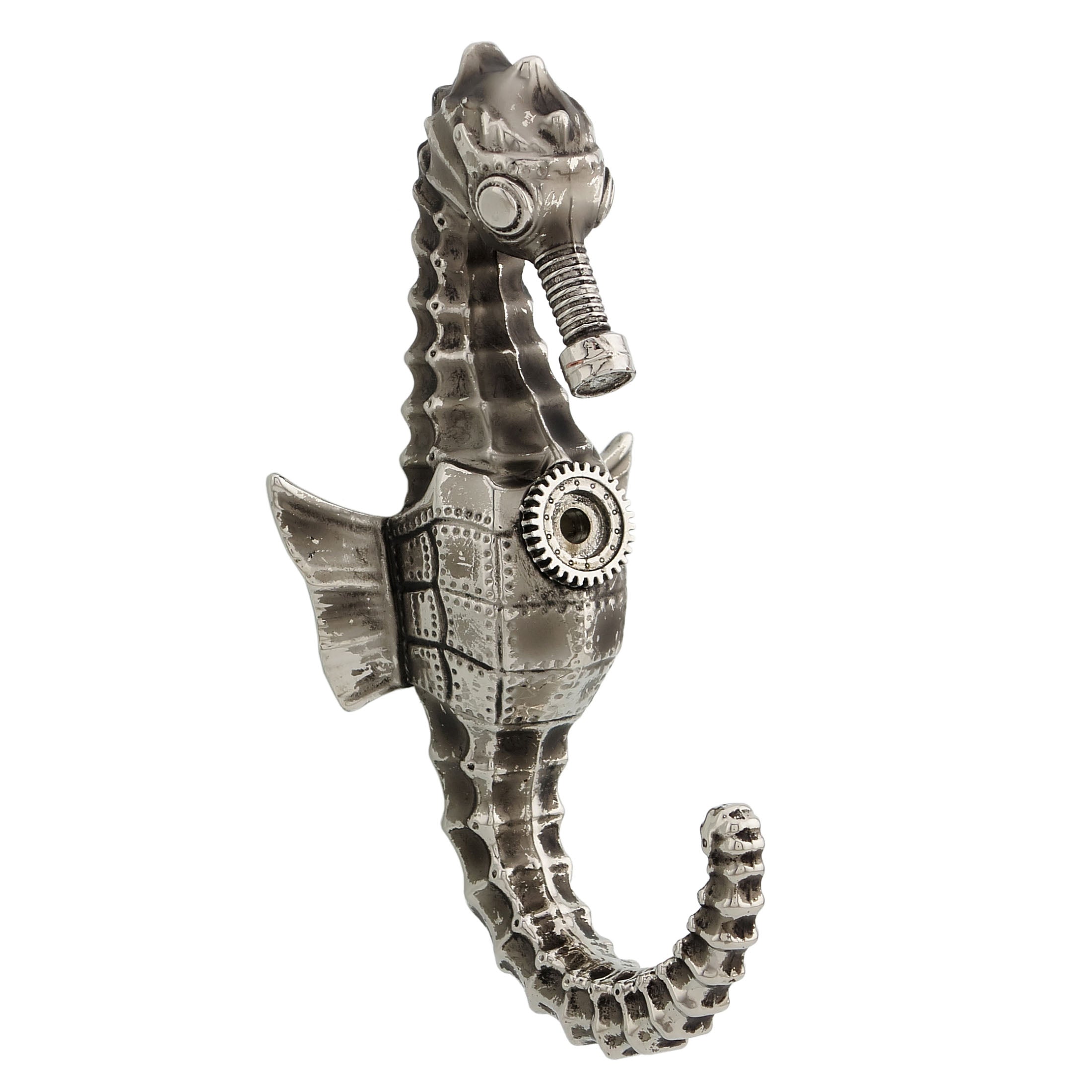 Steampunk Seahorse Wall Hook (Antique Nickel)