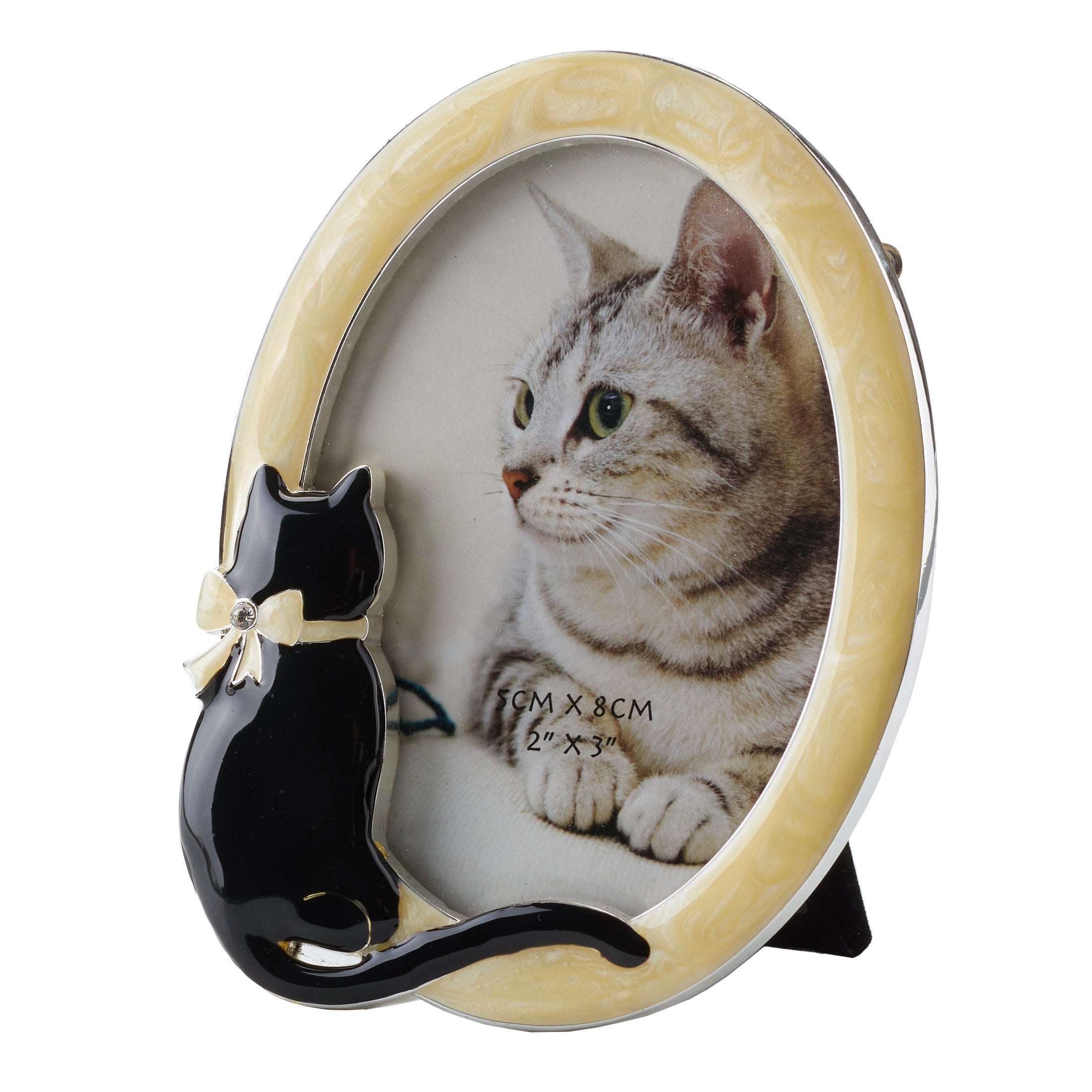 Oval Photo Frame W/Cat