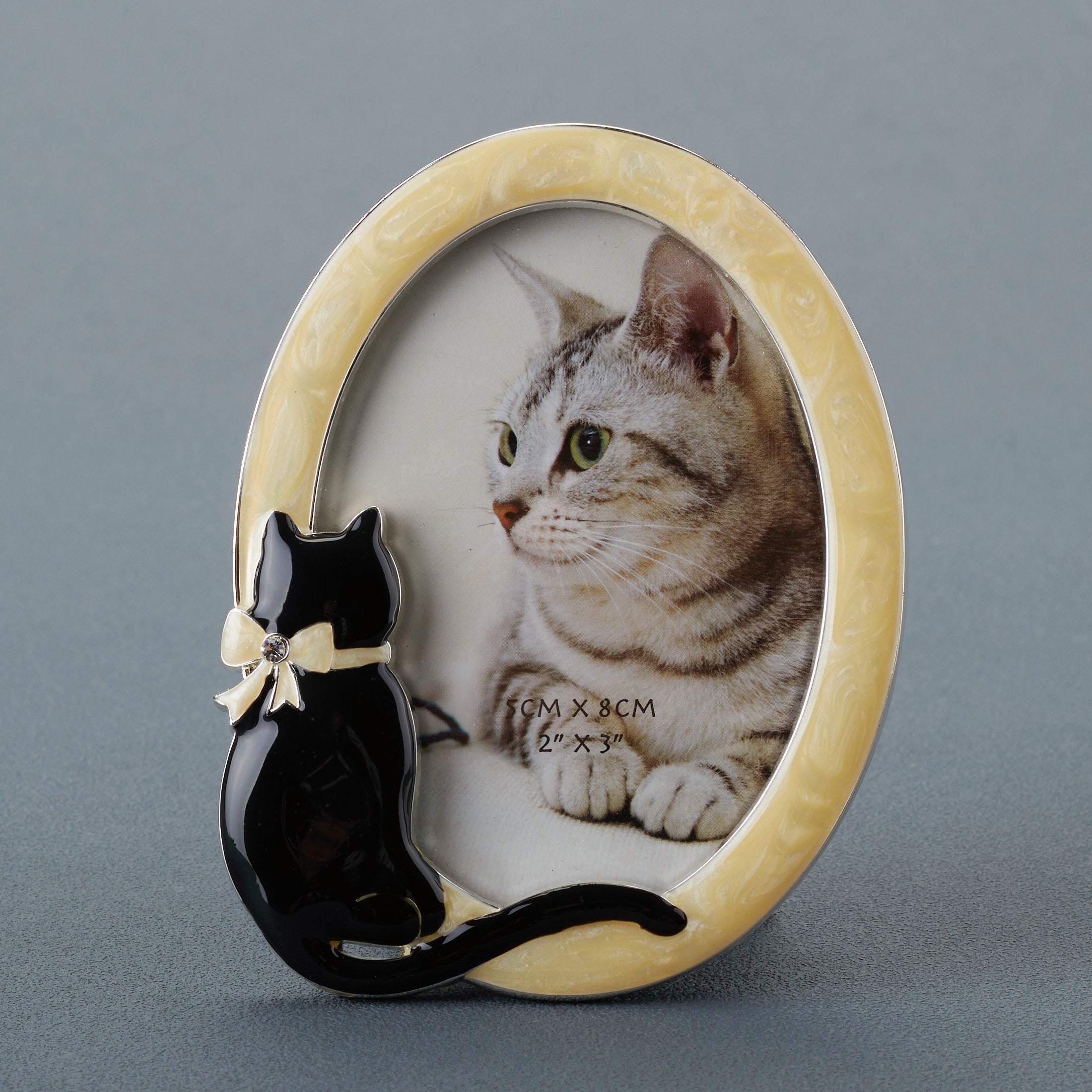Oval Photo Frame W/Cat