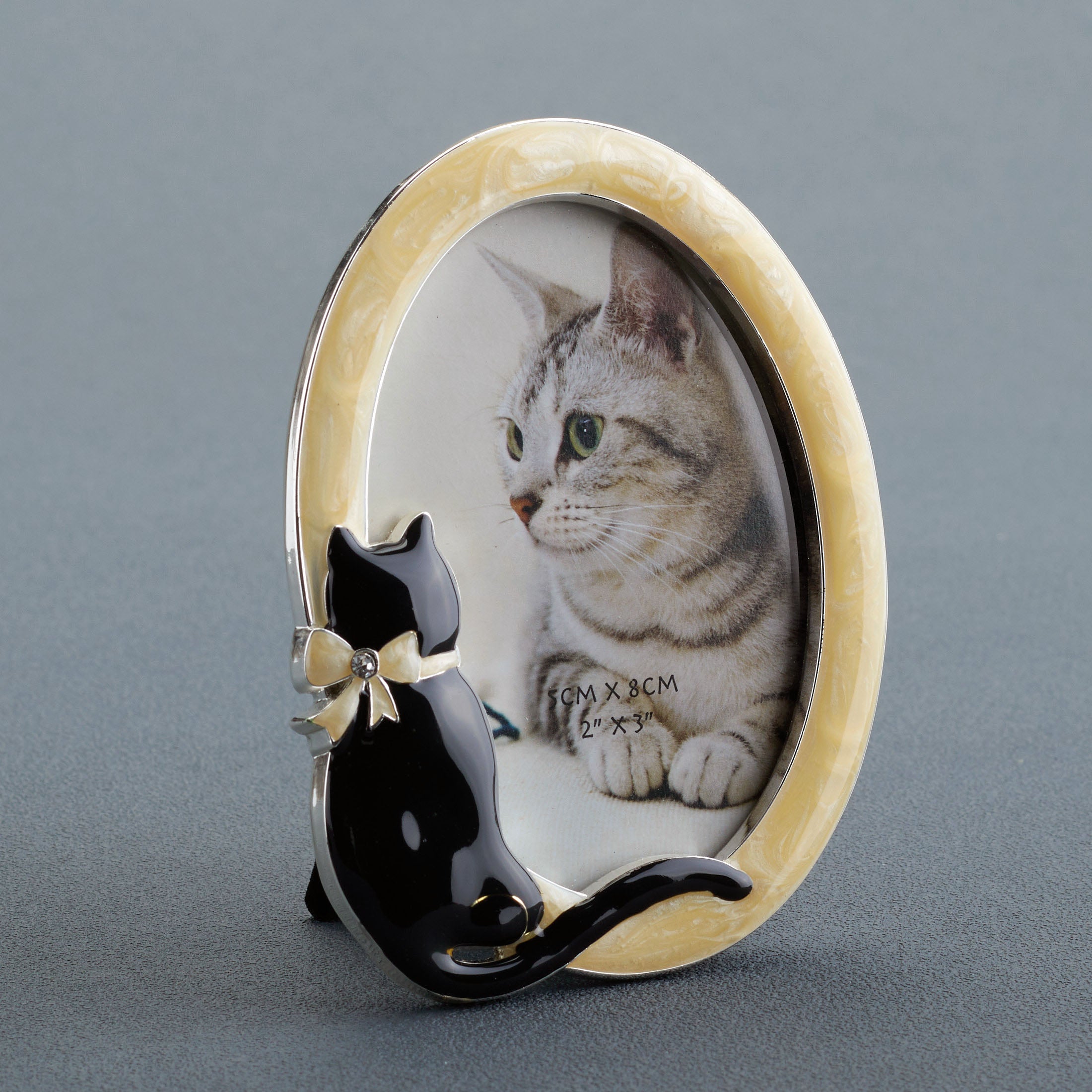 Oval Photo Frame W/Cat